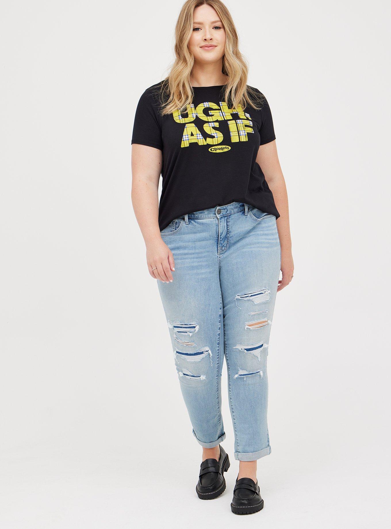 Plus Size Slim Fit Crew Tee - Signature Jersey Clueless As If Black, DEEP BLACK, alternate