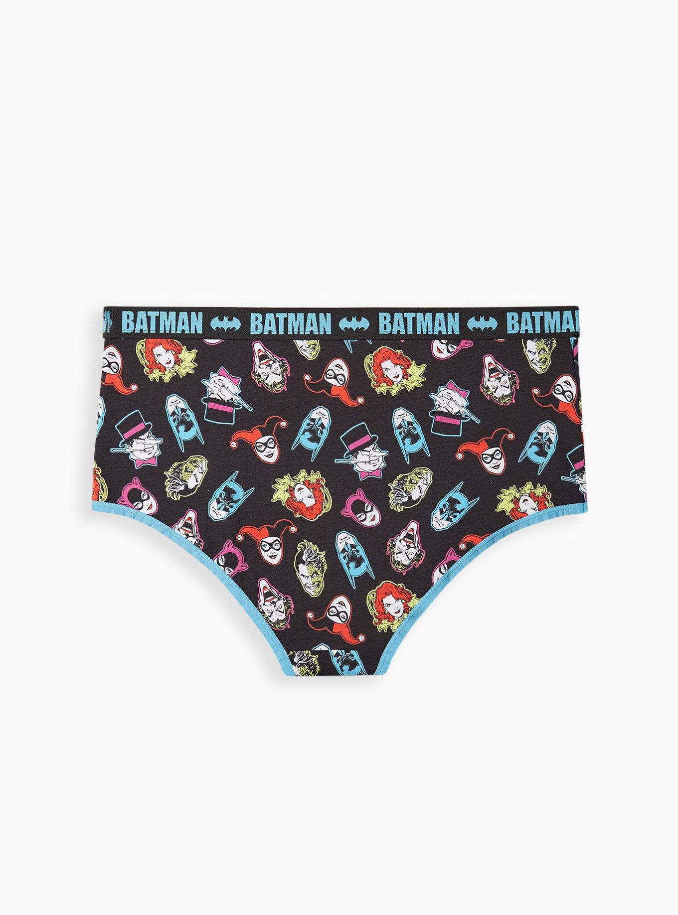 Plus Size Batman Brief Panty - Cotton Black, MULTI, alternate