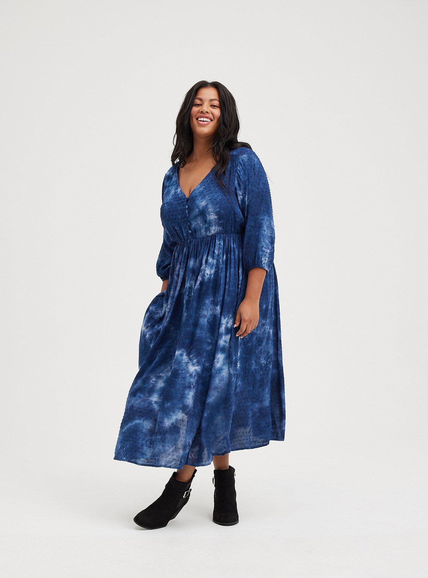 Torrid blue outlet chiffon dress