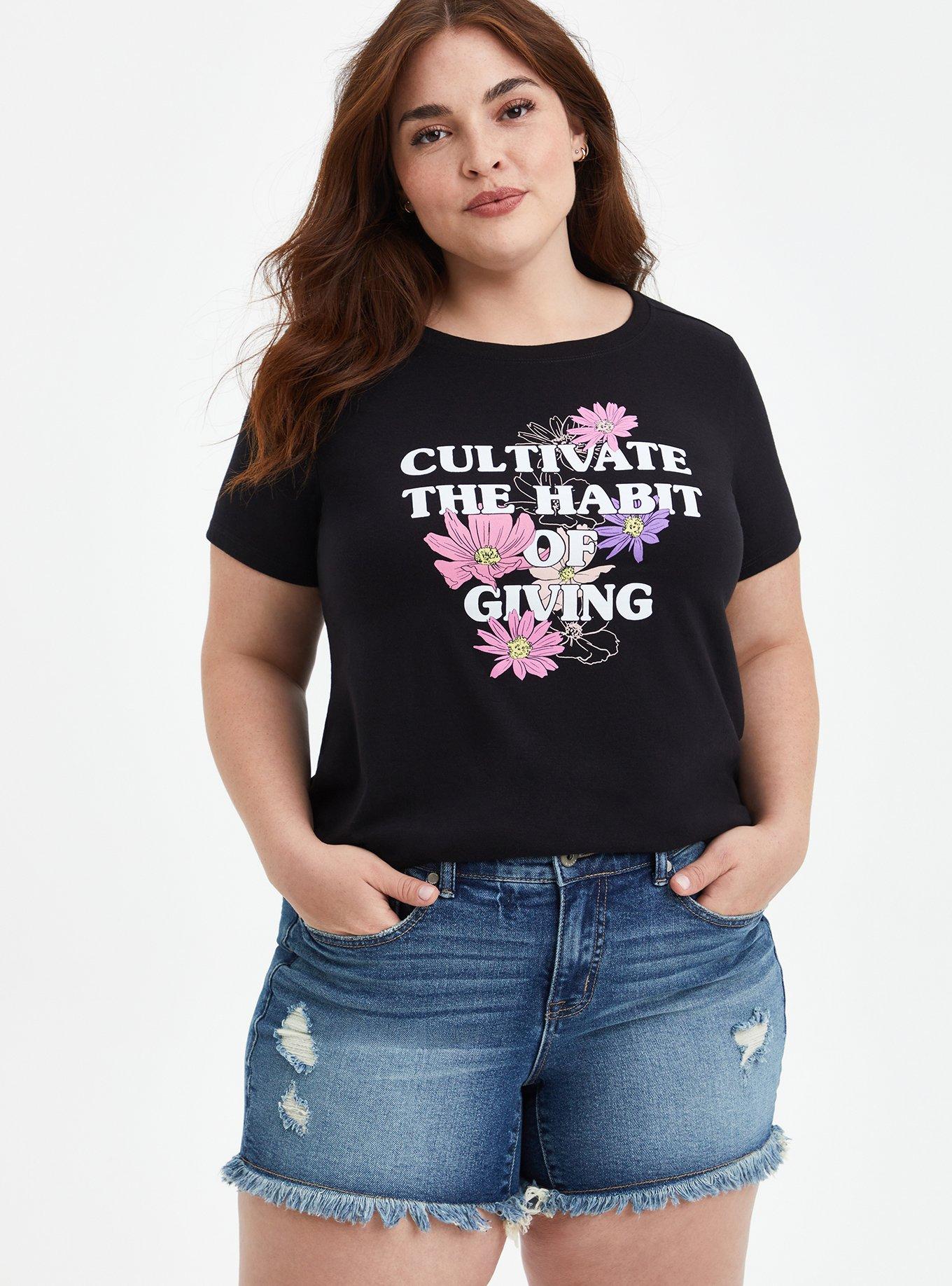 #TorridStrong Slim Fit Everyday Tee - Signature Jersey Black Habit, DEEP BLACK, alternate