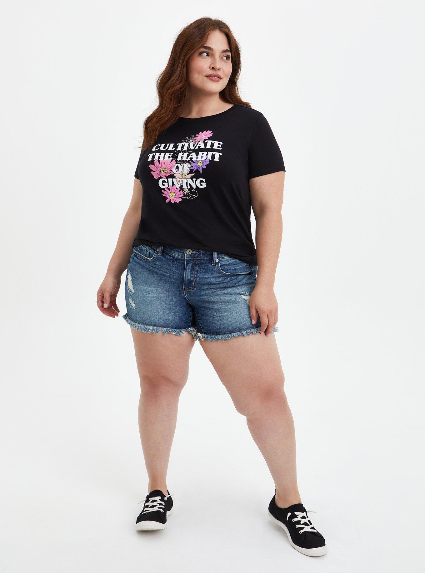 #TorridStrong Slim Fit Everyday Tee - Signature Jersey Black Habit, DEEP BLACK, alternate