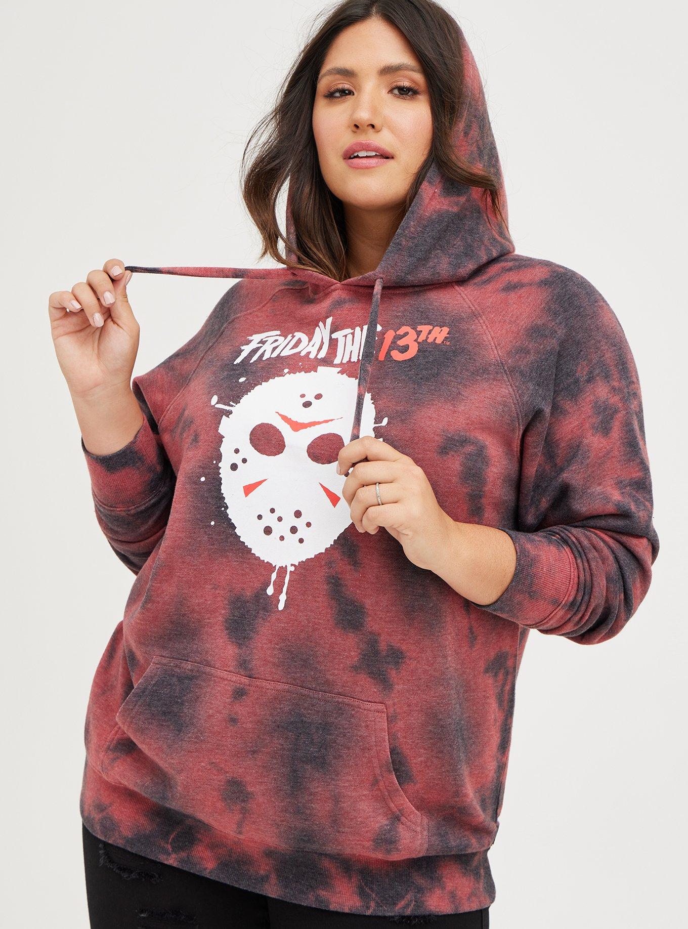 Red black discount tie dye hoodie