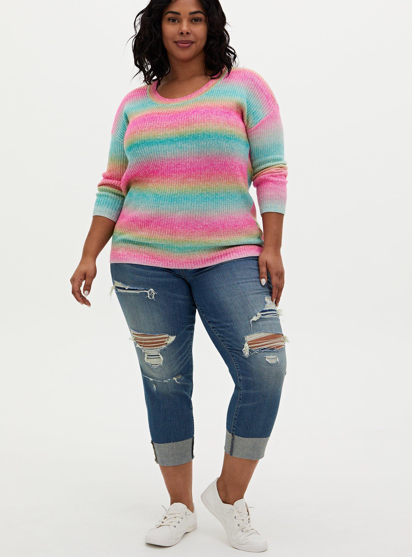 Plus size hot sale rainbow sweater