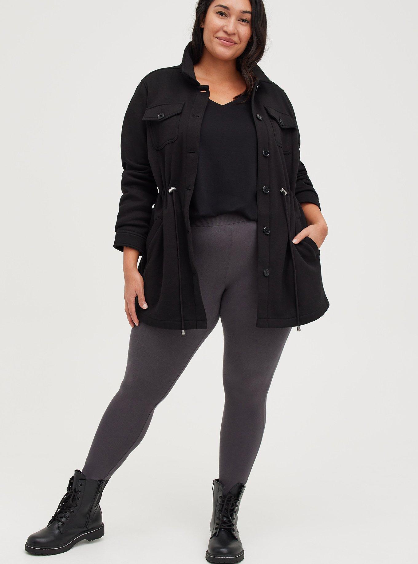 Fleece Shacket, DEEP BLACK, alternate