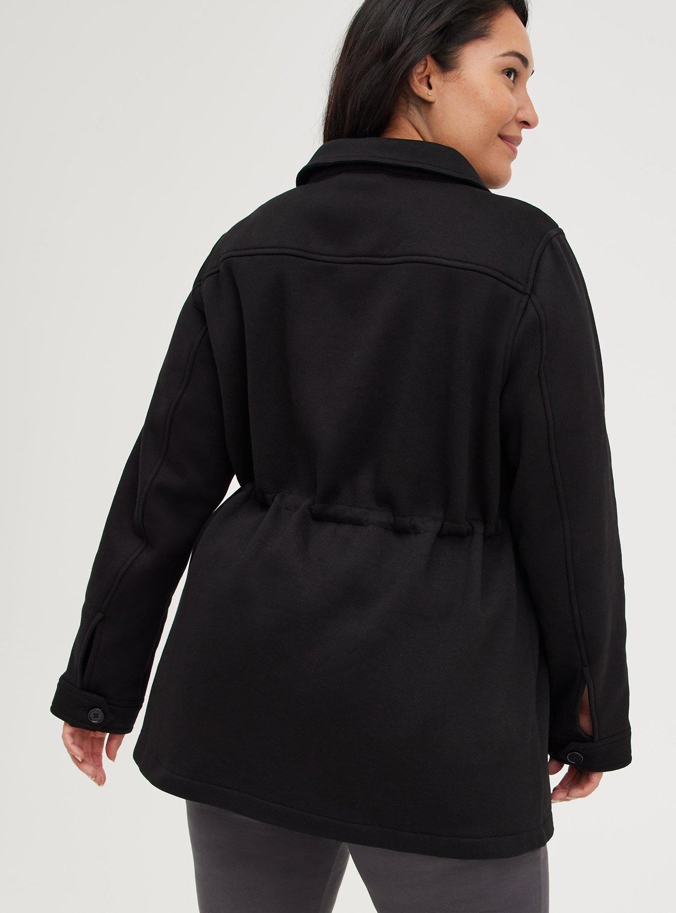 Fleece Shacket, DEEP BLACK, alternate