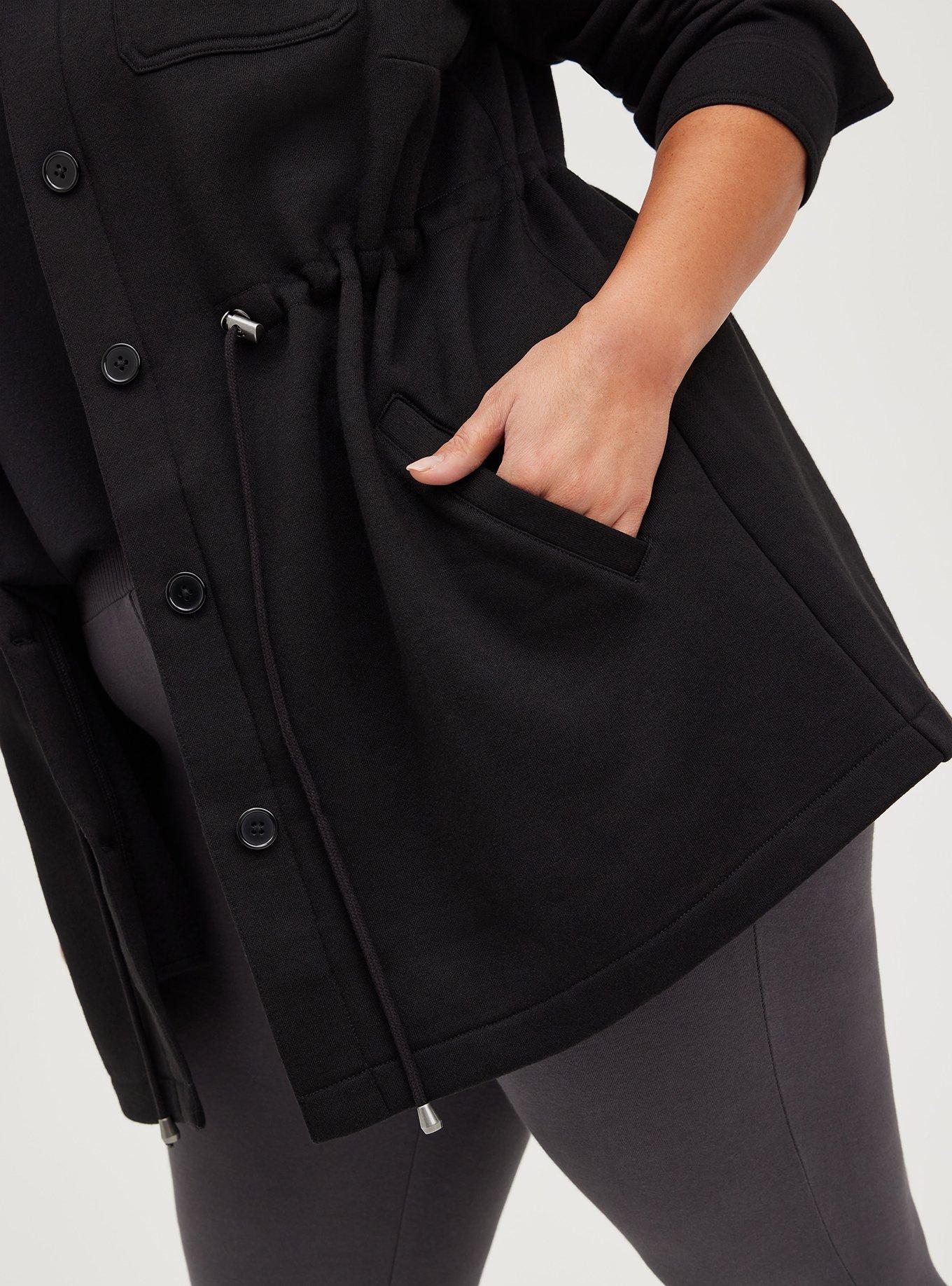 Fleece Shacket, DEEP BLACK, alternate