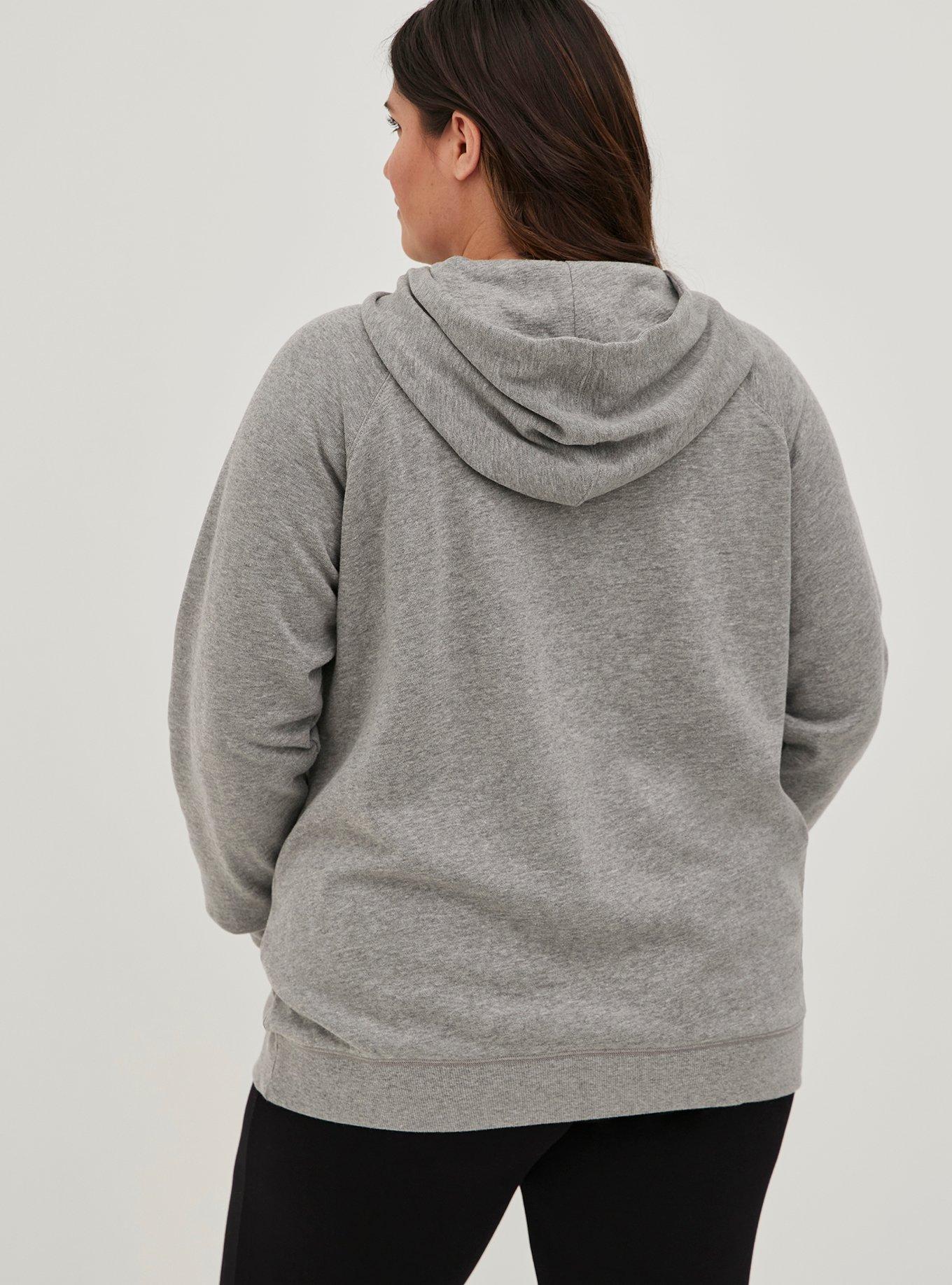 Classic Fit Cozy Fleece Raglan Hoodie, HEATHER GREY, alternate