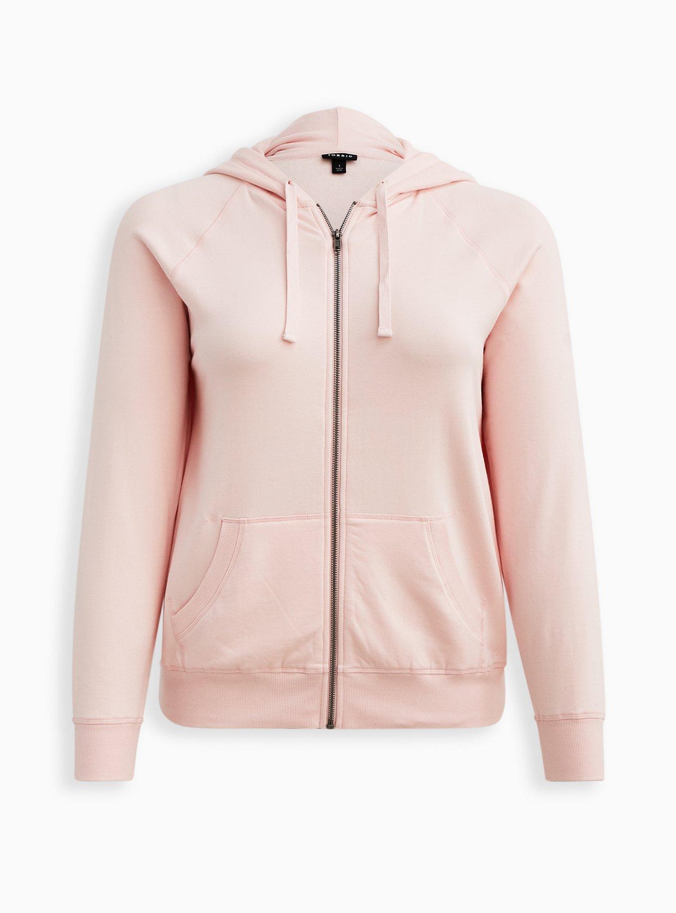 Ultra Soft Fleece Zip Up Hoodie, PINK, hi-res