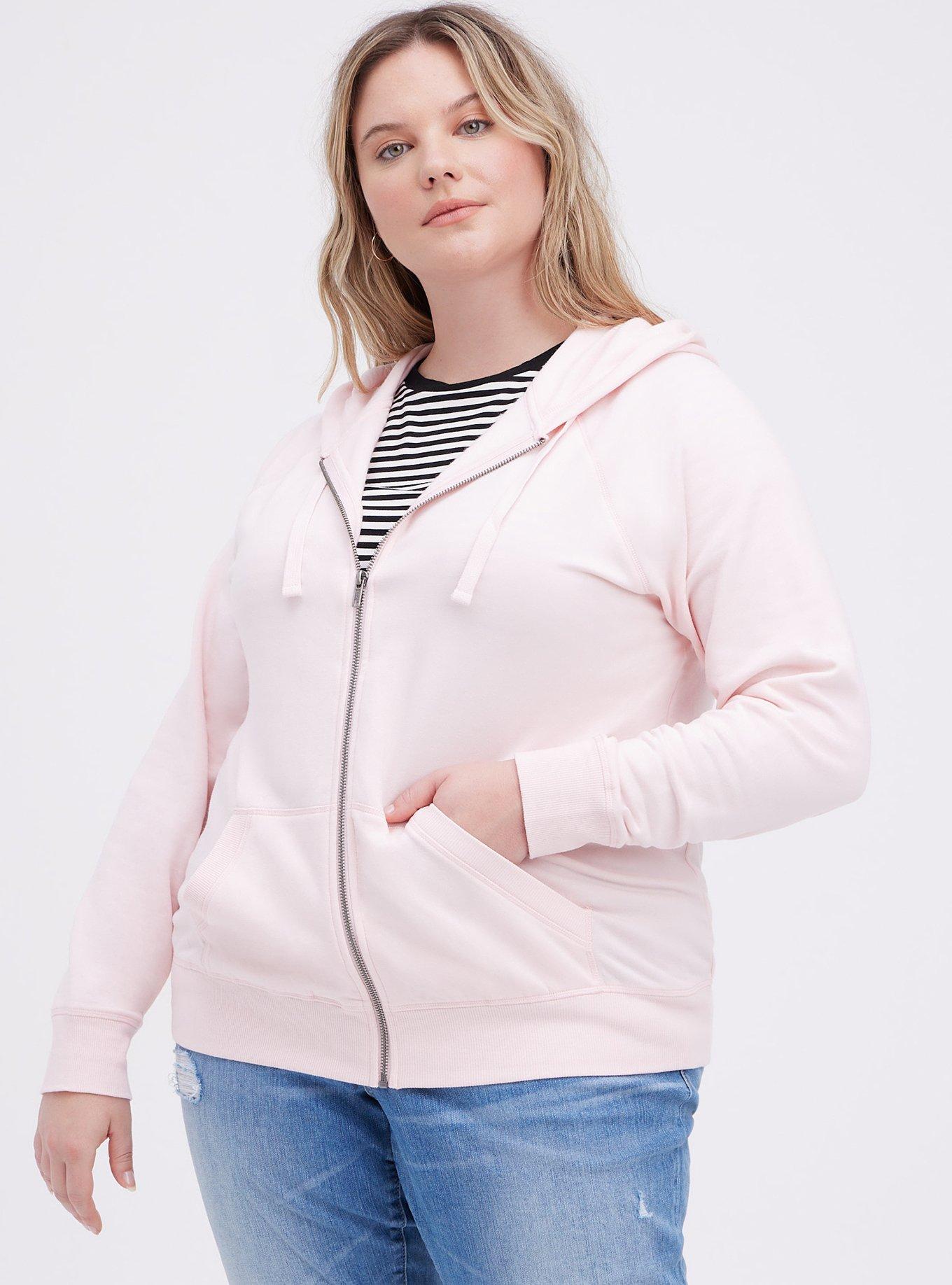 Ultra Soft Fleece Zip Up Hoodie, PINK, hi-res