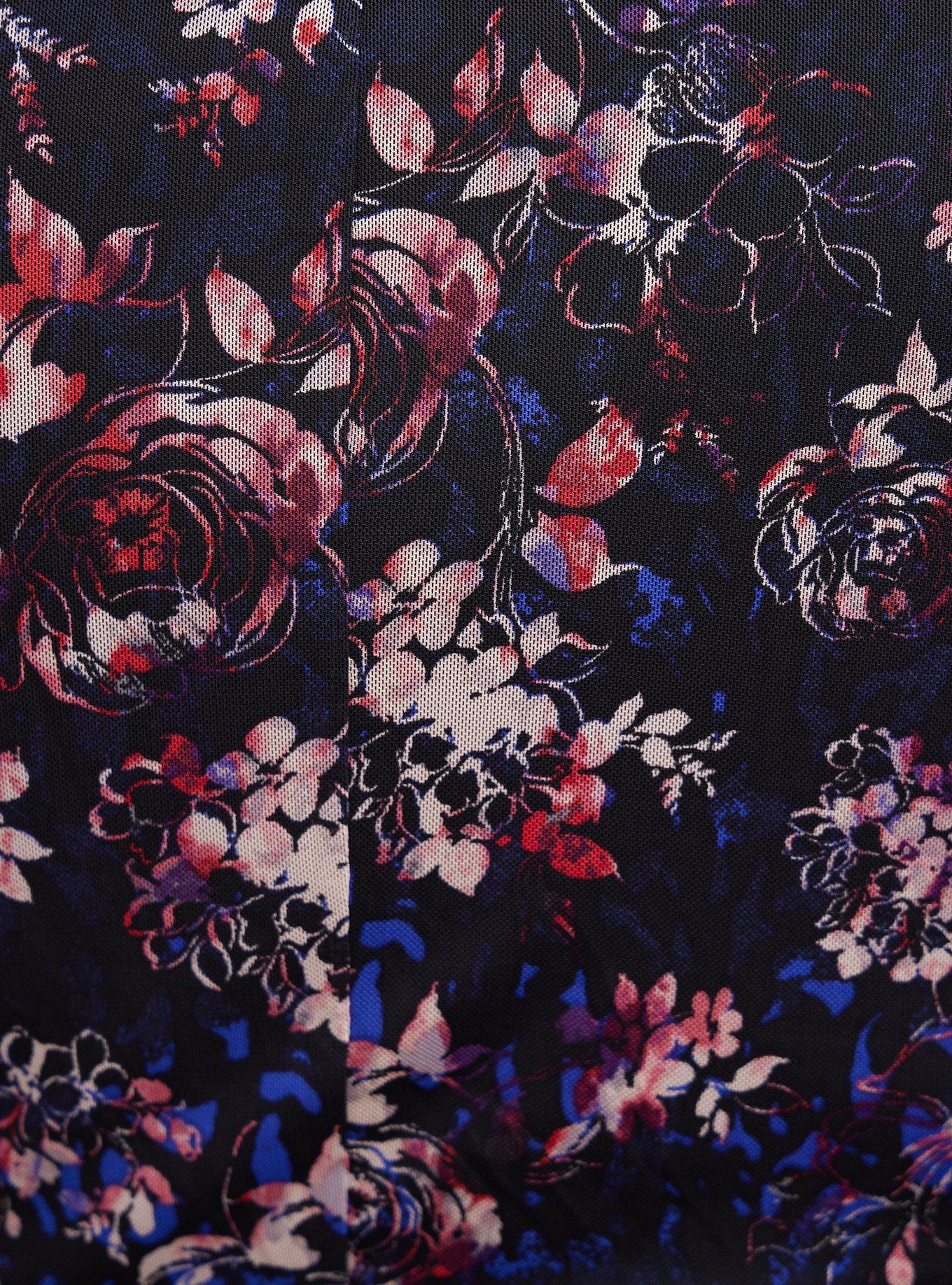 Ruffled Mini Dress - Mesh Floral Black, FLORAL BLACK, alternate