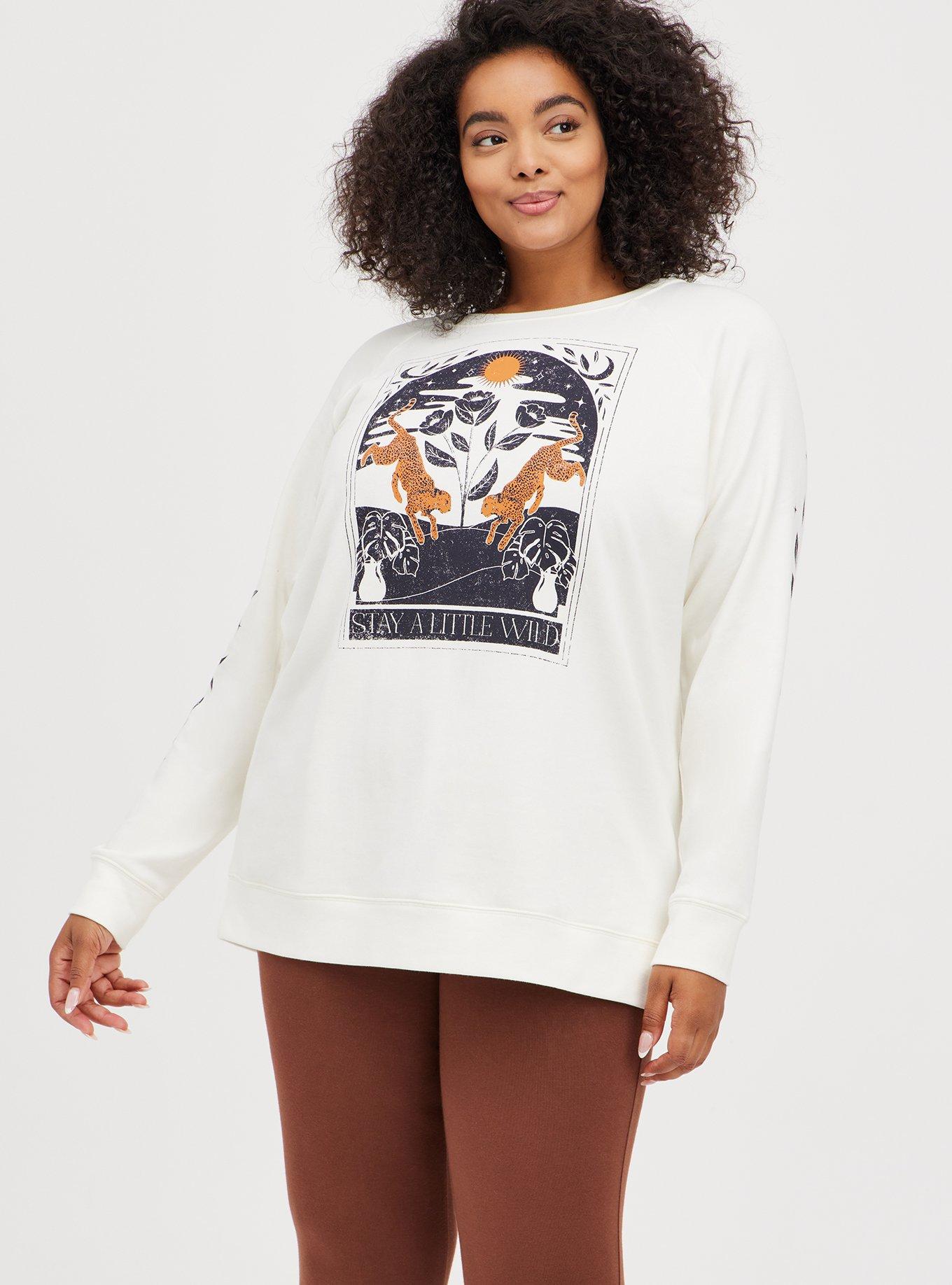 Plus Size - Relaxed Tunic Sweatshirt - Ultra Soft Fleece Wild 