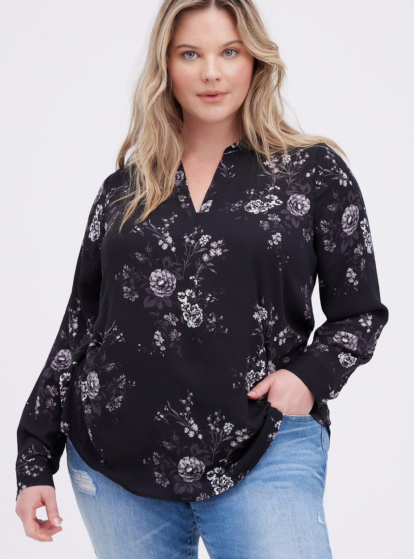 TORRID : Rose Floral Georgette Cold Shoulder Blouse  Cold shoulder blouse,  Blouse images, Plus size tops