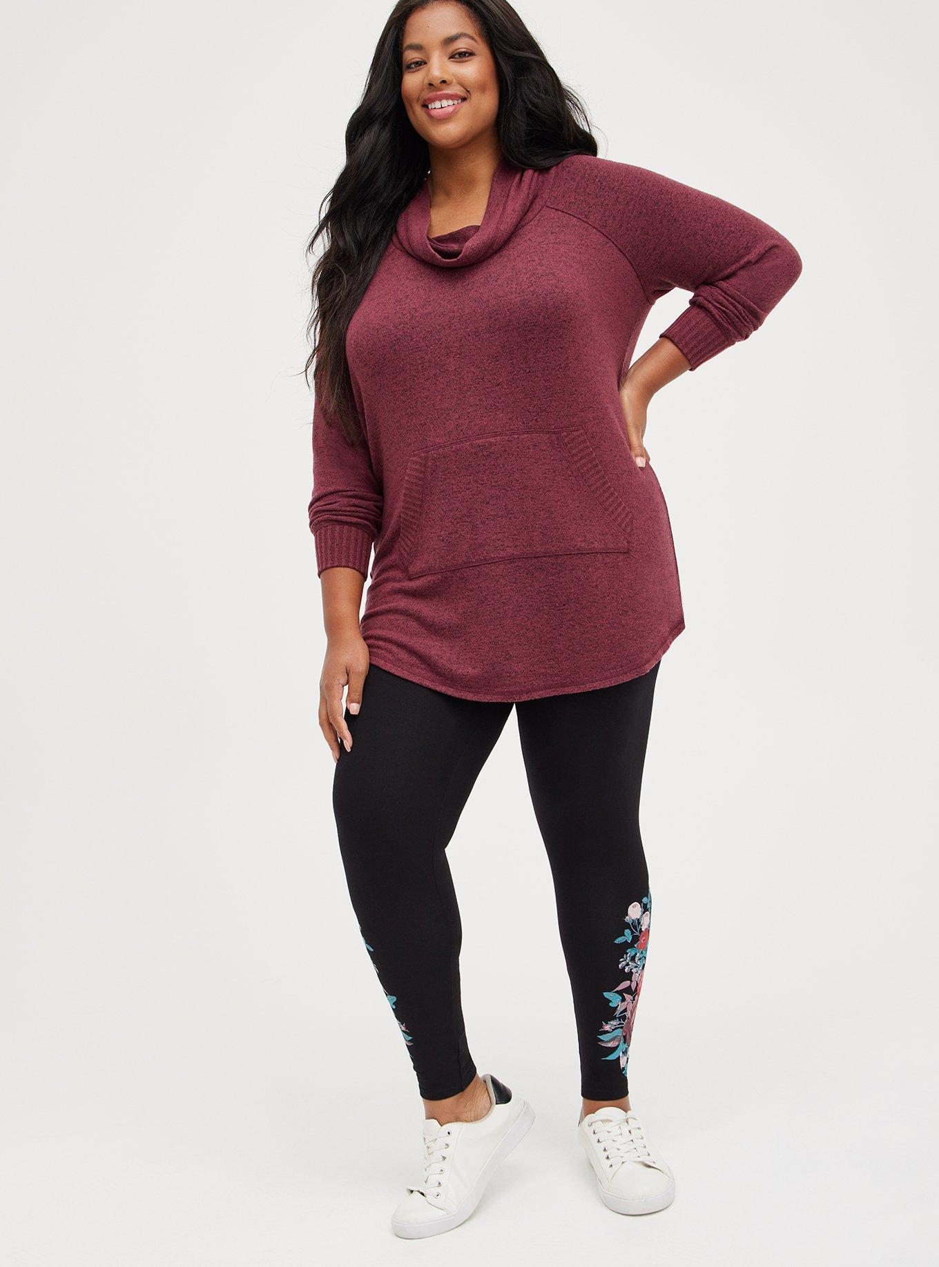 Plus Size - Premium Legging - Floral Black - Torrid