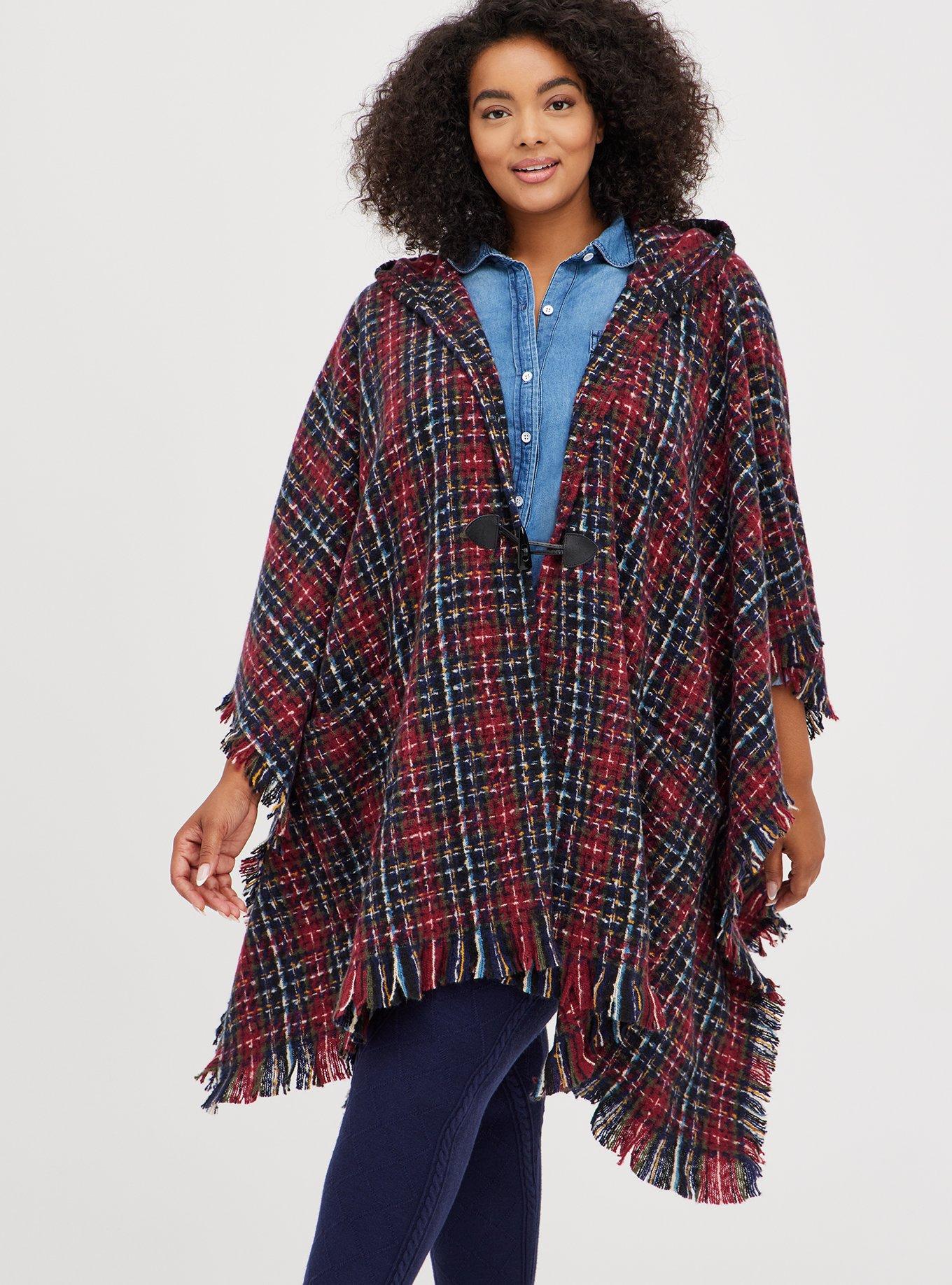 Plus Size - Ruana - Plaid Red & Green - Torrid