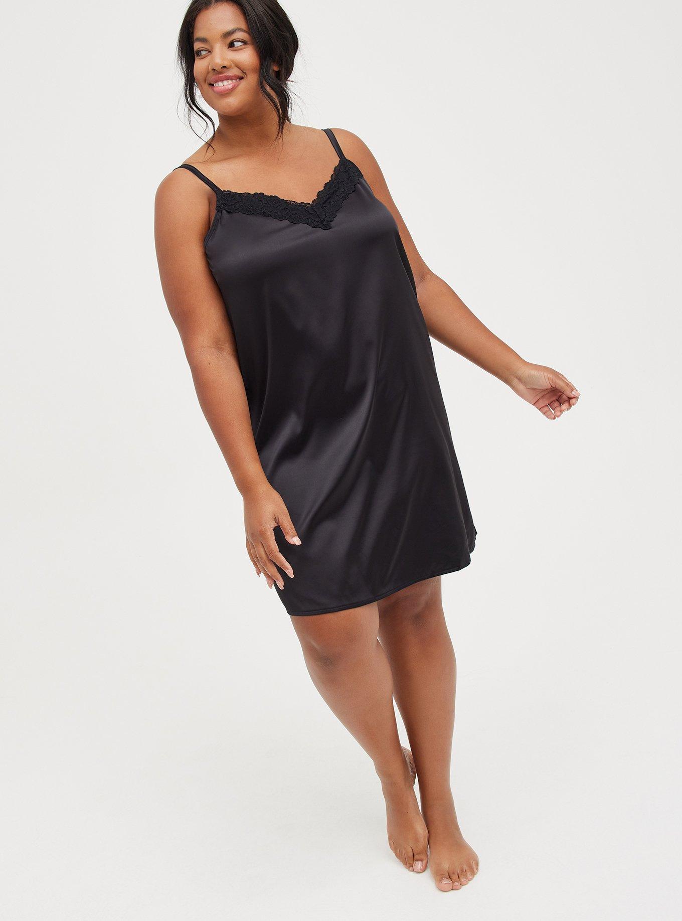 Plus Size - Dream Satin Lace Trim Sleep Gown - Torrid