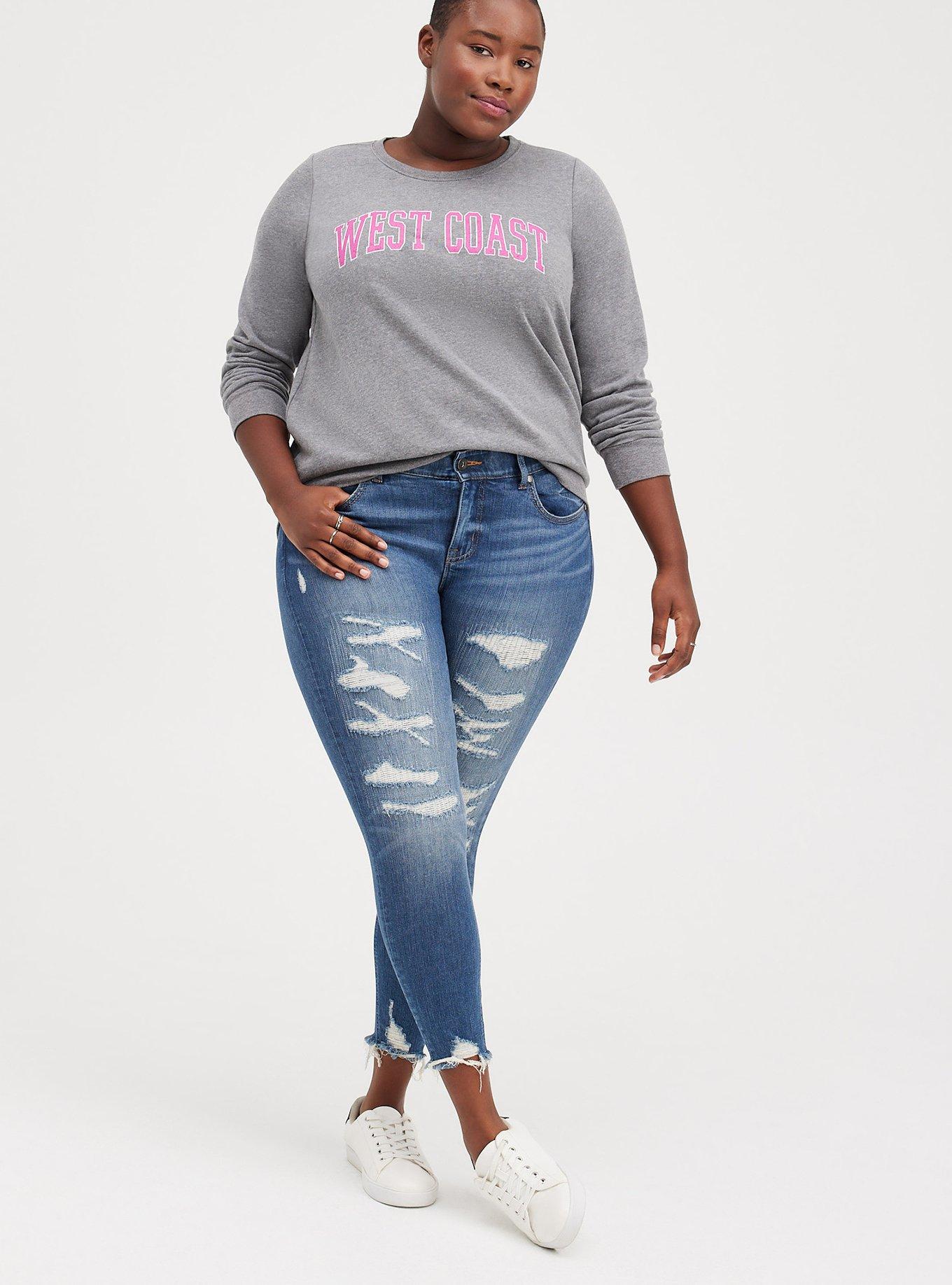 Plus Size Sweatshirt - Cozy Fleece West Coast Grey, MEDIUM HEATHER GREY, alternate