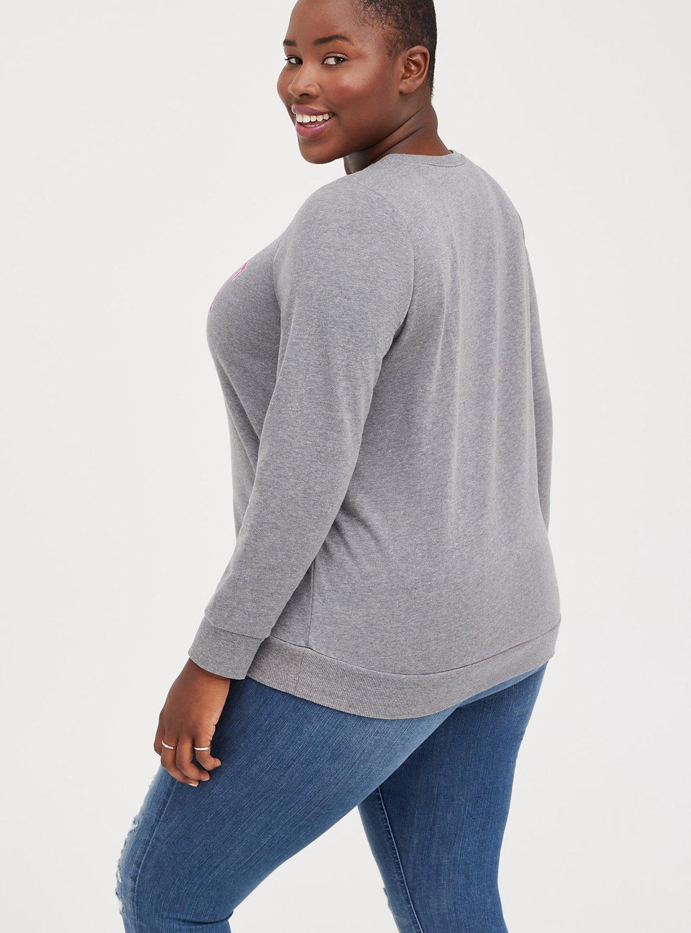 Plus Size Sweatshirt - Cozy Fleece West Coast Grey, MEDIUM HEATHER GREY, alternate