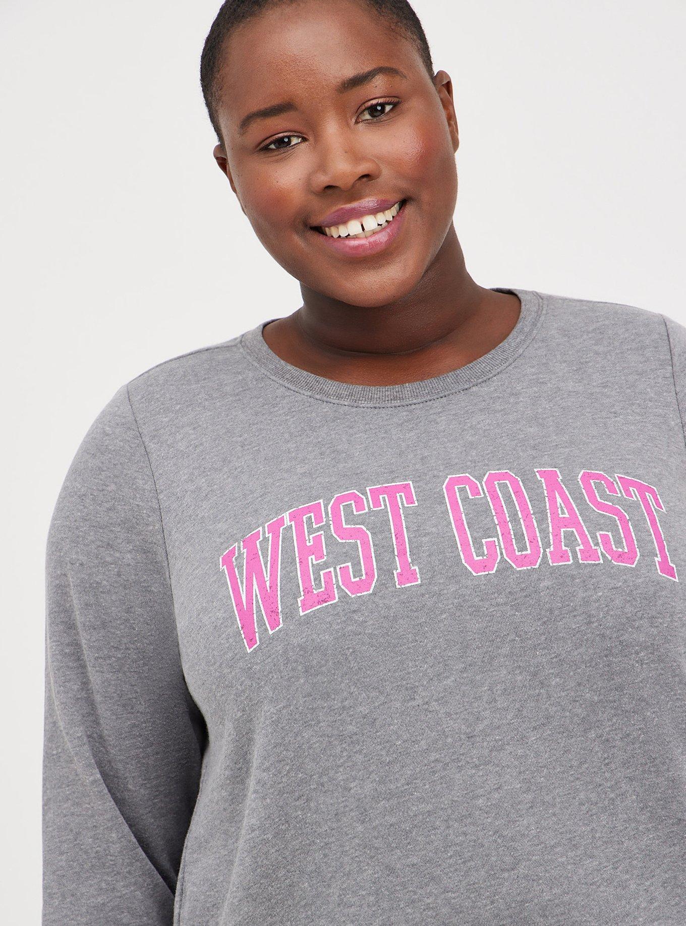 Plus Size Sweatshirt - Cozy Fleece West Coast Grey, MEDIUM HEATHER GREY, alternate