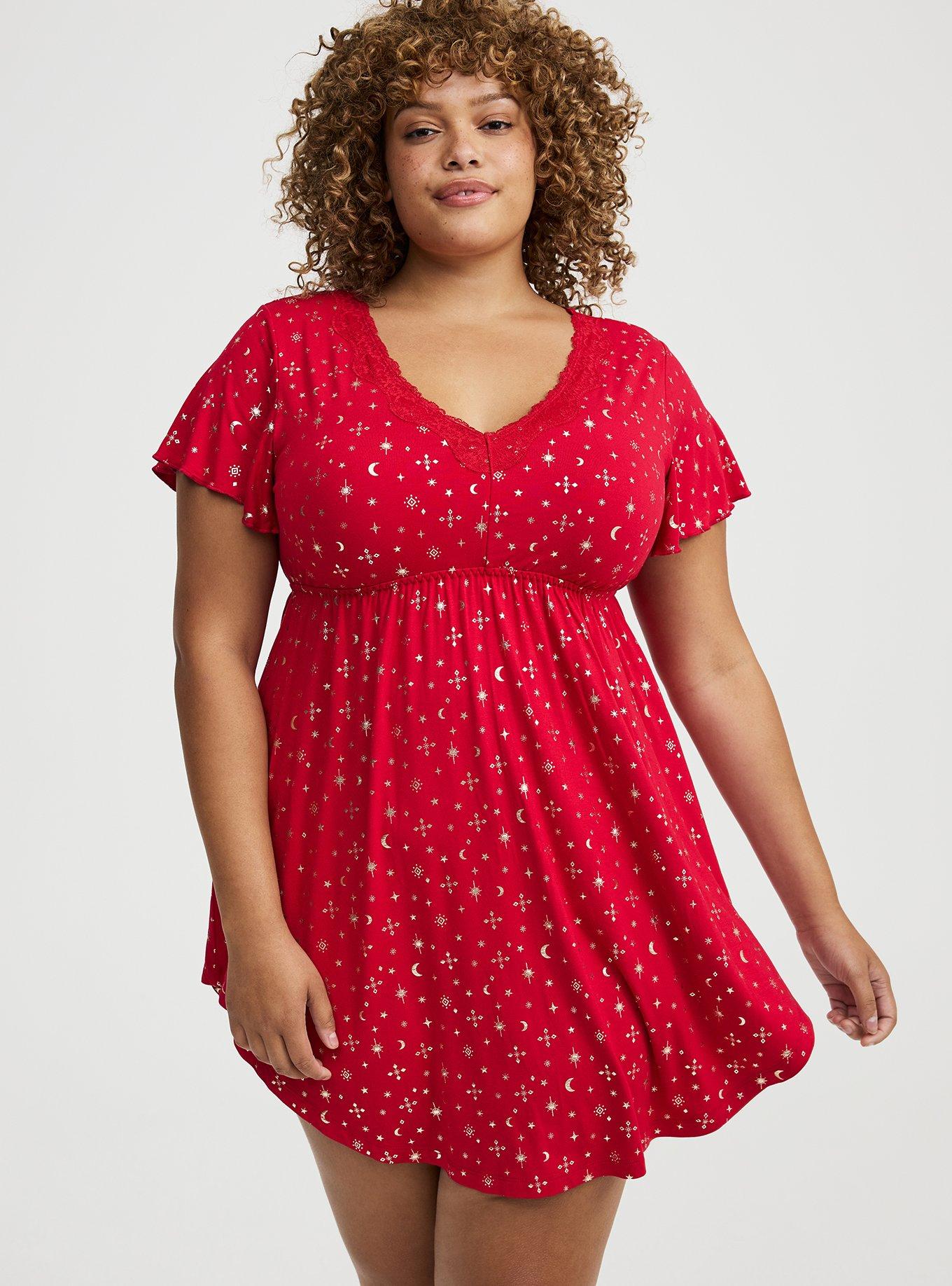 Super Soft Lace Trim Babydoll Sleep Gown