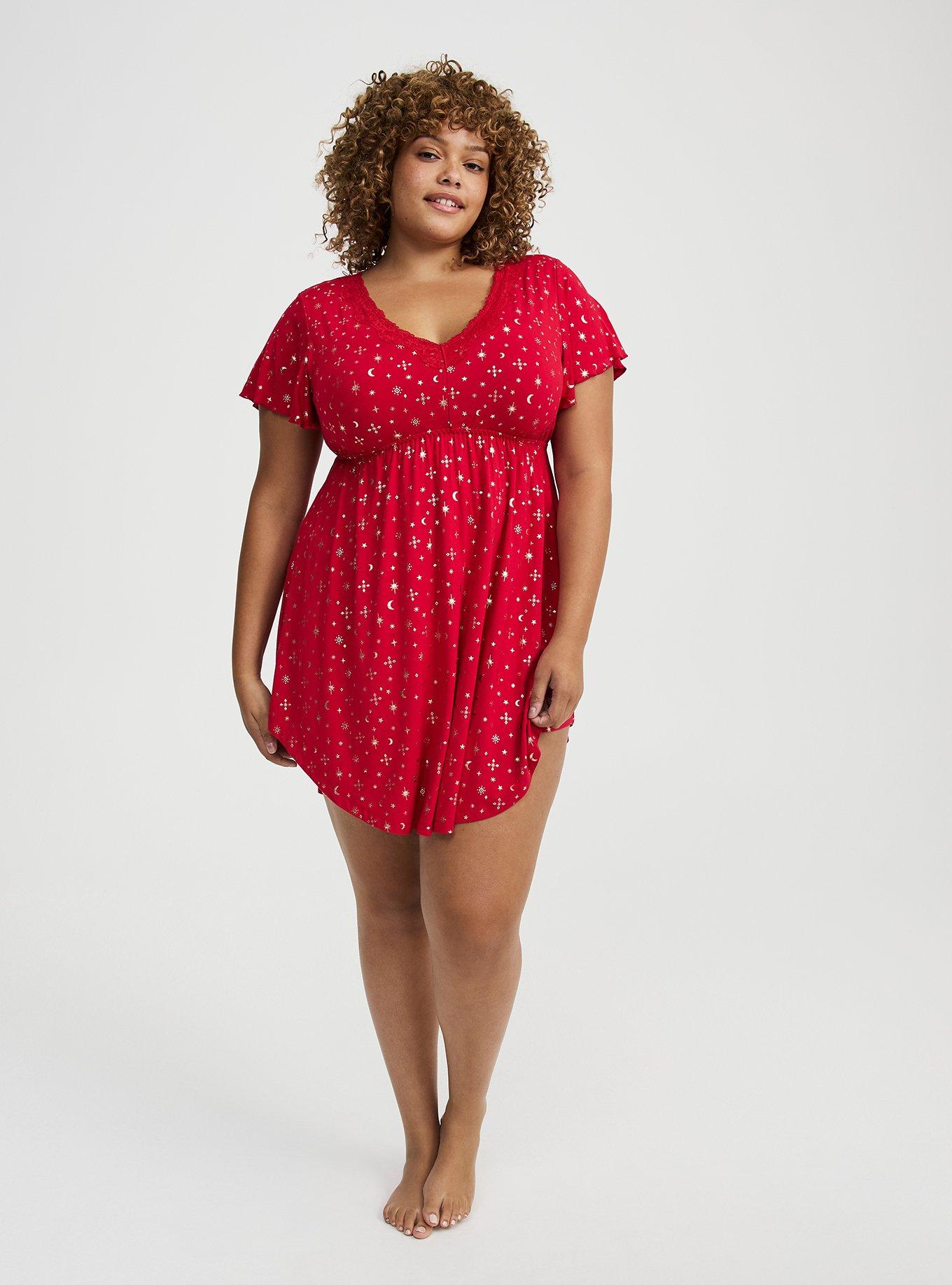 Super Soft Lace Trim Babydoll Sleep Gown