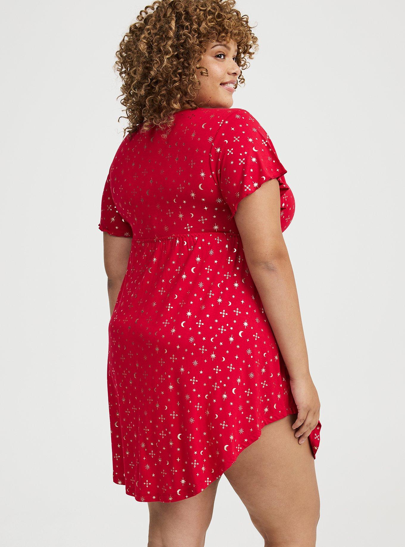 Super Soft Lace Trim Babydoll Sleep Gown