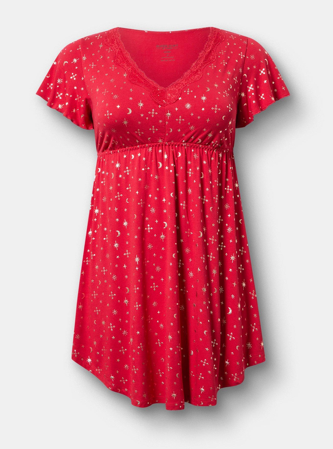 Super Soft Lace Trim Babydoll Sleep Gown