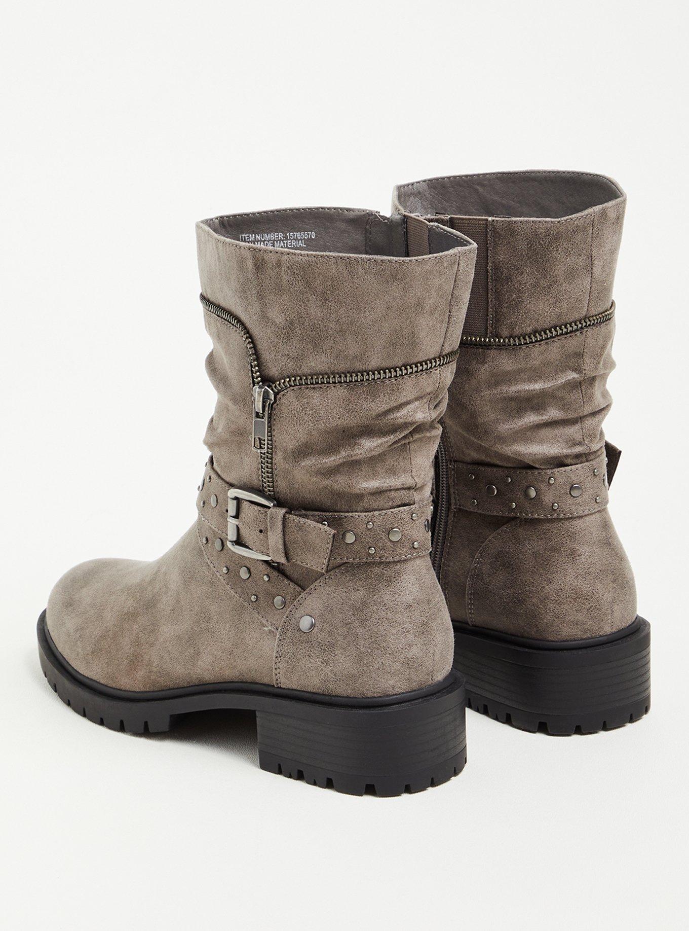 Studded Moto Boot (WW), GREY, alternate