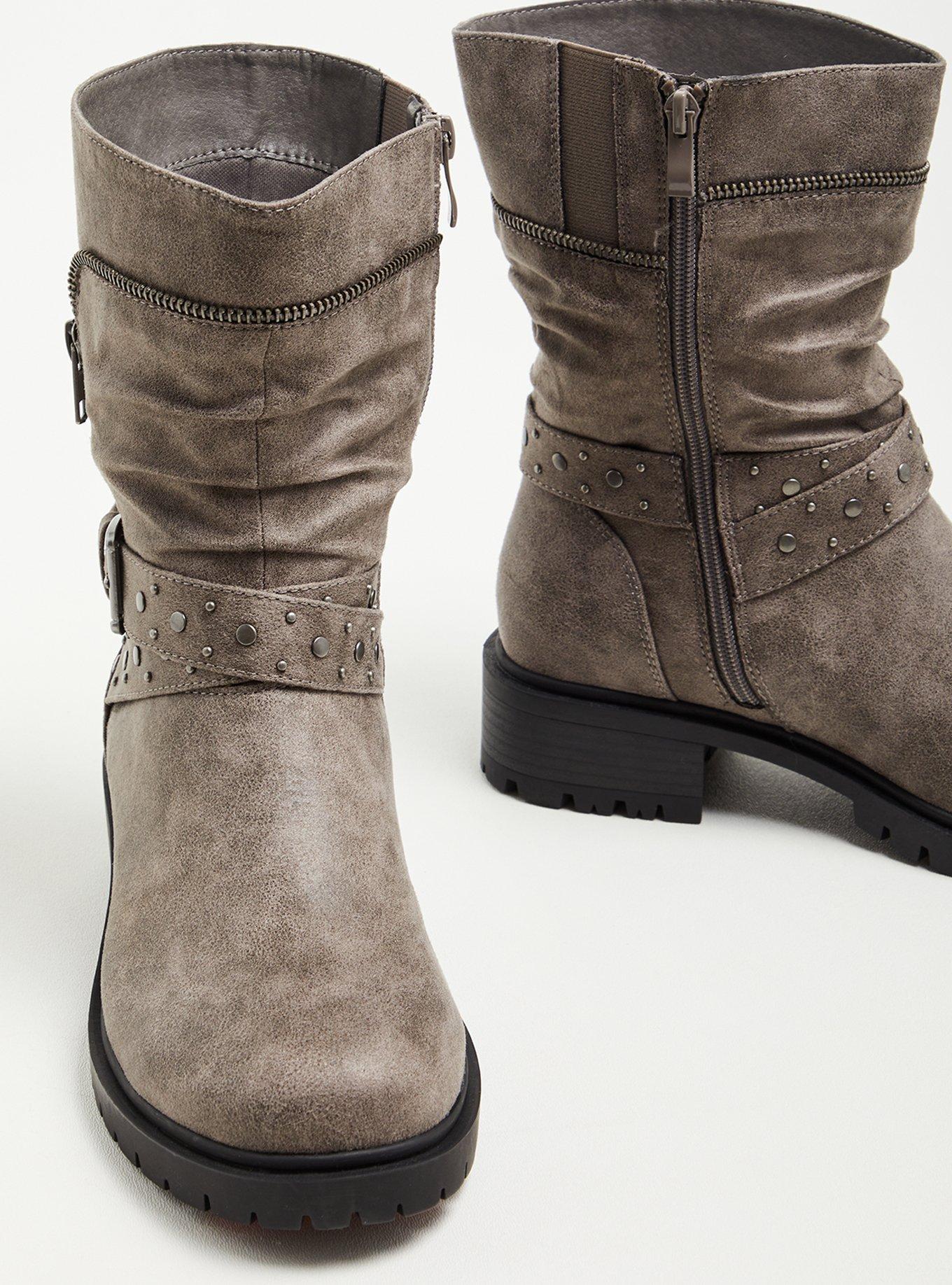 Studded Moto Boot (WW), GREY, alternate