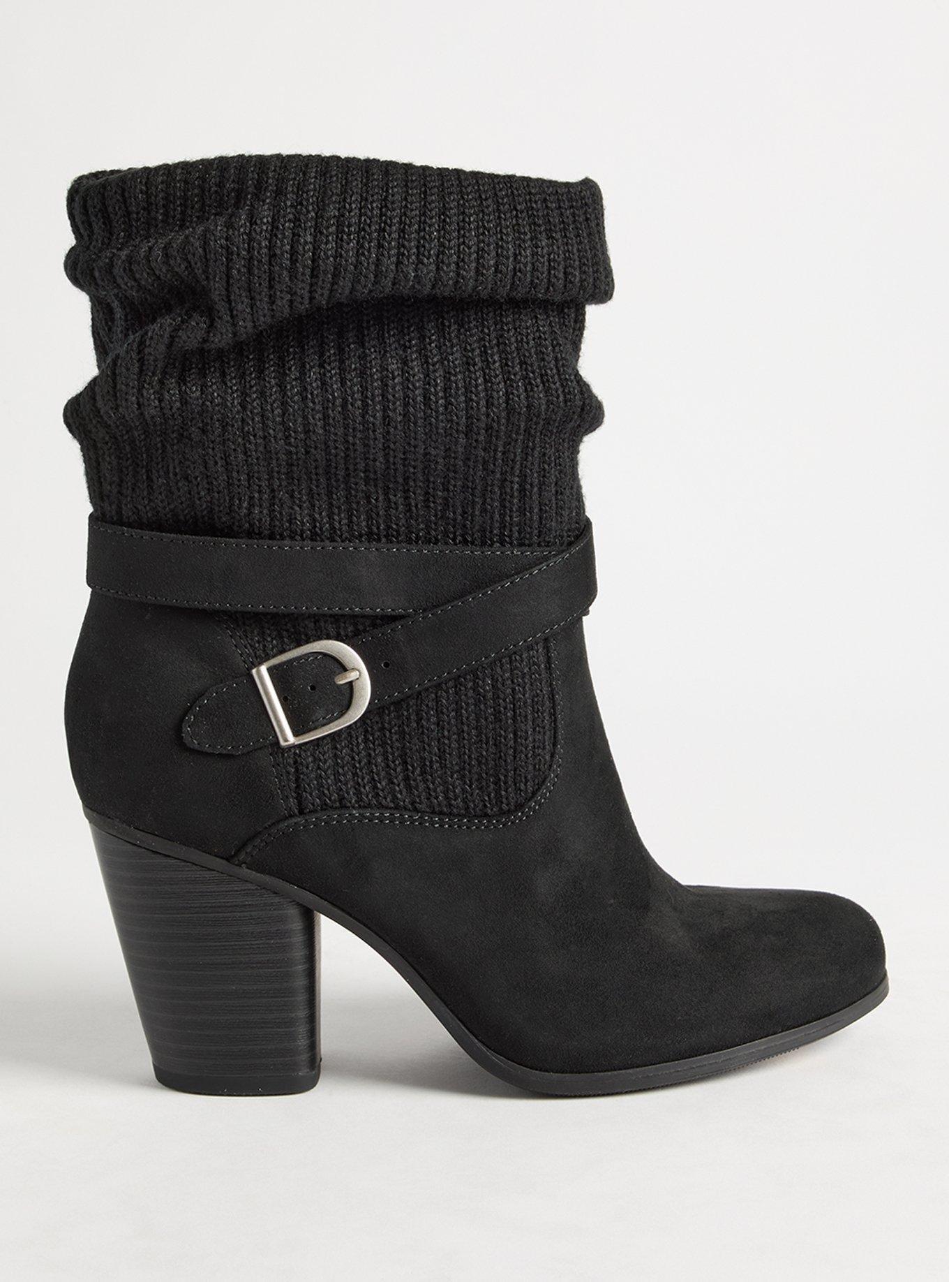 Black sweater booties hotsell