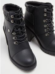 Sweater Hiker Boot - Black Faux Leather (WW), BLACK, alternate