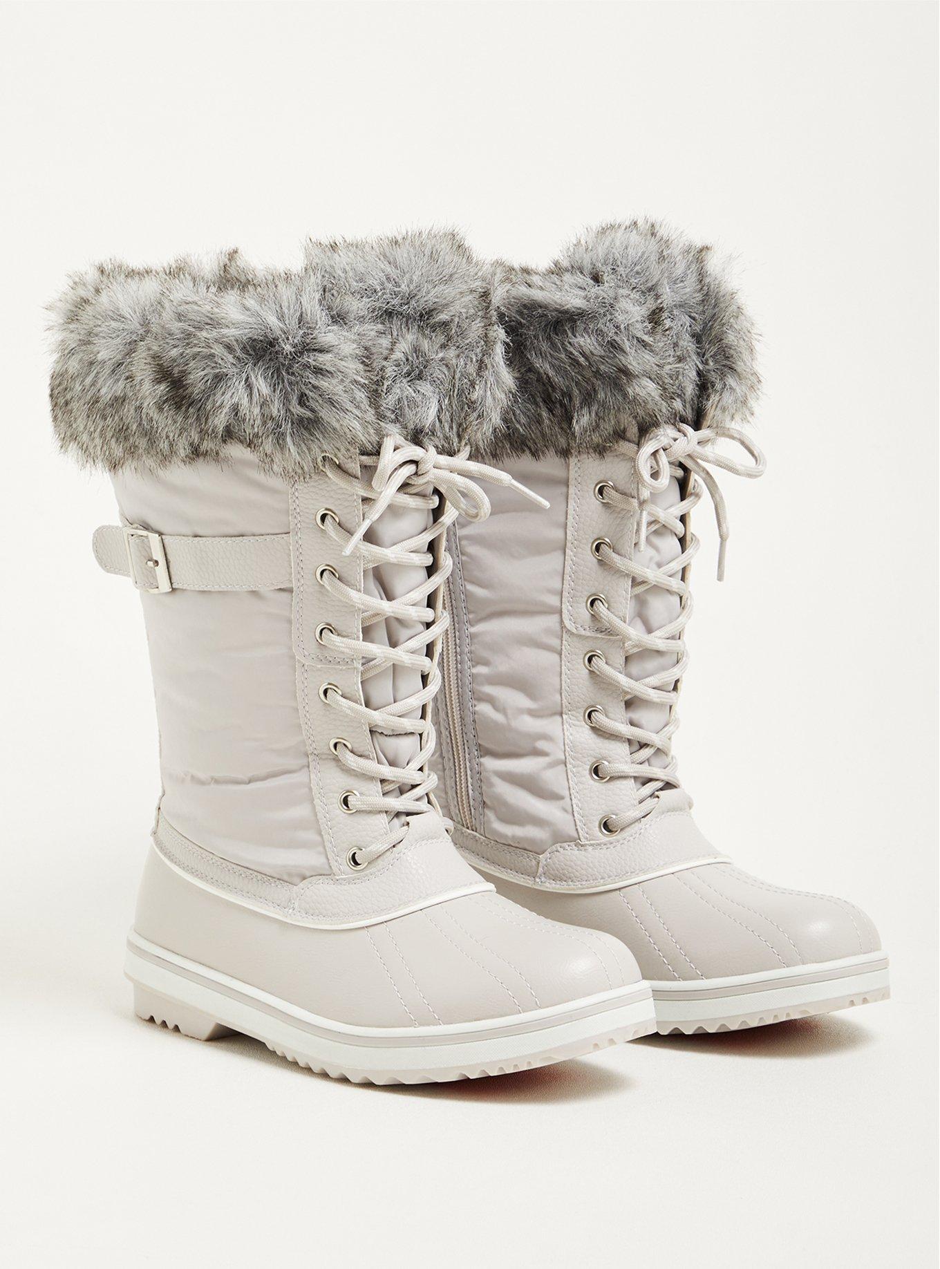 Extra Wide Width, Water-Resistant Winter Boot with Faux-Fur Trim