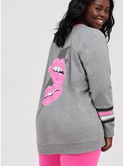 Relaxed Fit Raglan Sweatshirt - Ultra Soft Fleece Pink Lips Heather Grey, MEDIUM HEATHER GREY, alternate