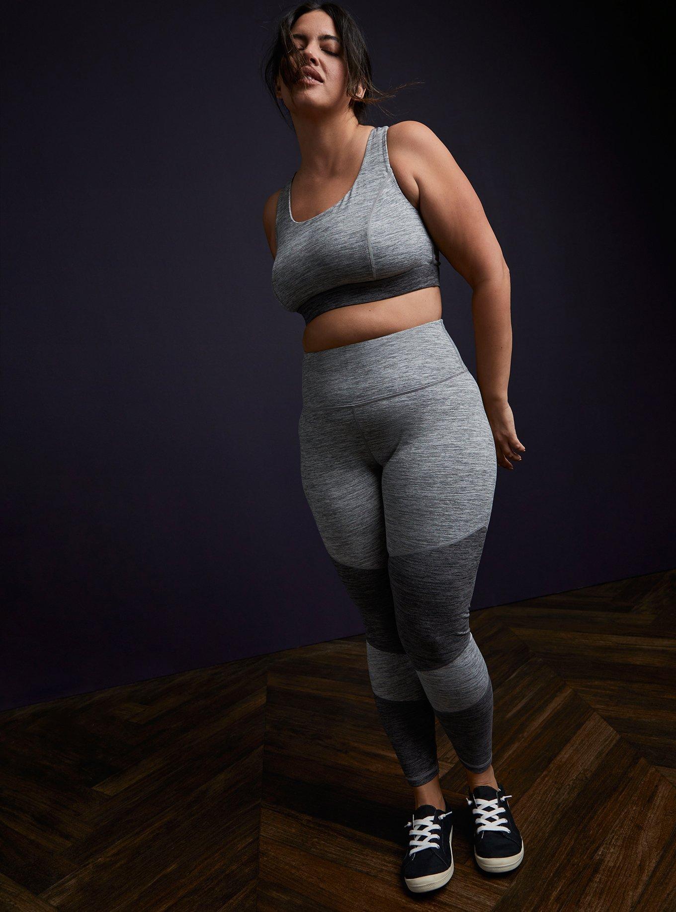 Plus Size Low-Impact Wireless Strappy Back Active Sports Bra, GREY, alternate