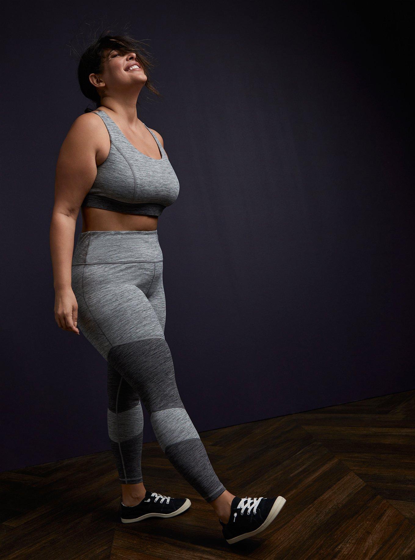 Plus Size Super Soft Performance Jersey Full Length Seam Detail Active Legging, GREY, alternate