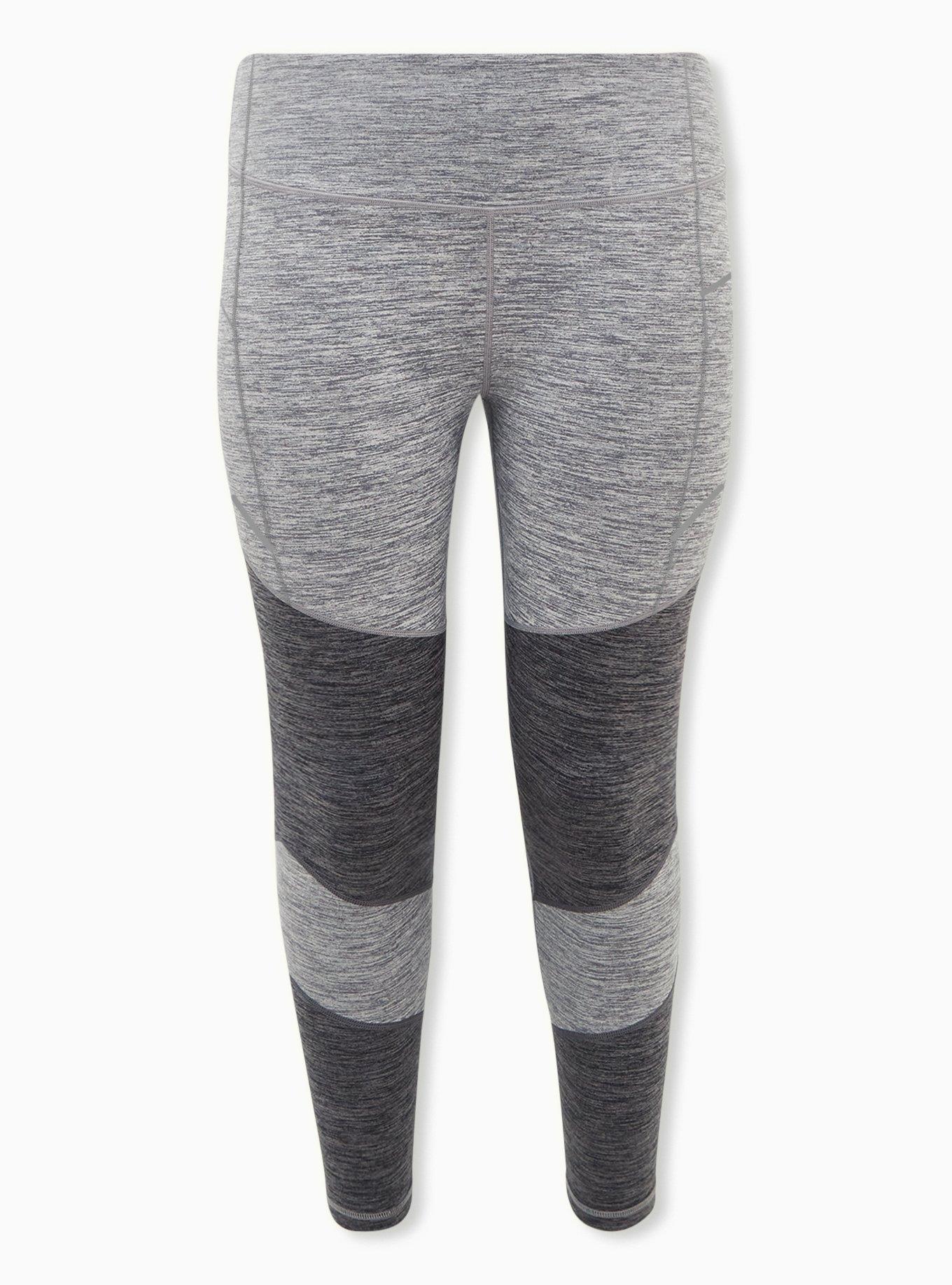 Plus Size Super Soft Performance Jersey Full Length Seam Detail Active Legging, GREY, hi-res