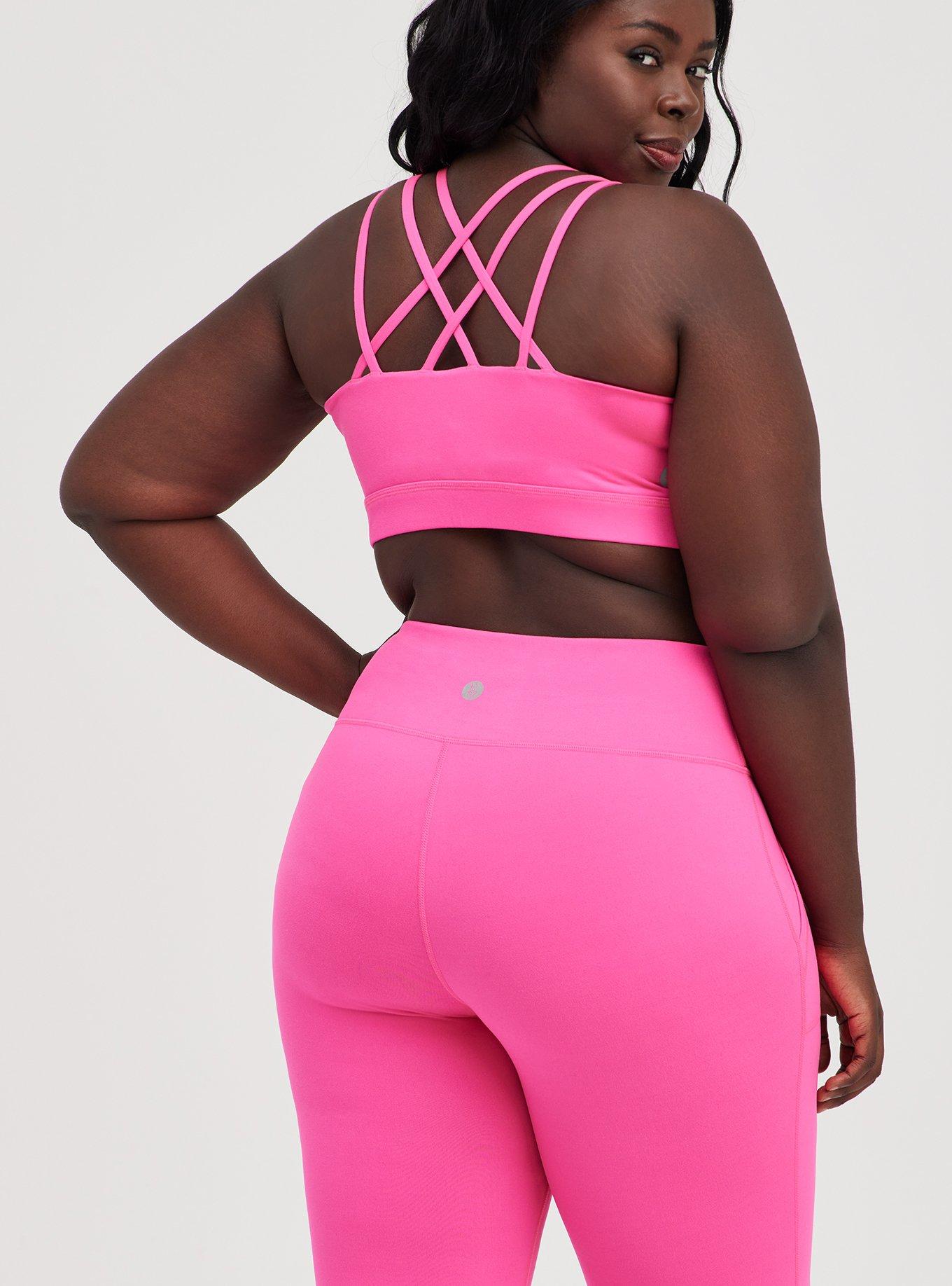 Plus Size - Low-Impact Wireless Strappy Back Active Sports Bra