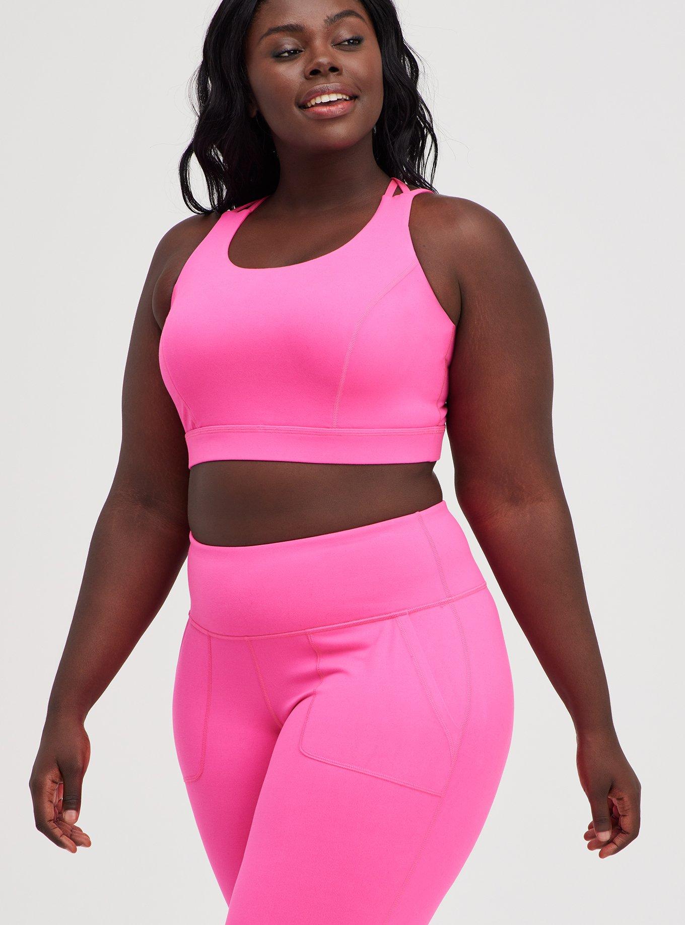 Plus Size - Low-Impact Wireless Strappy Back Active Sports Bra