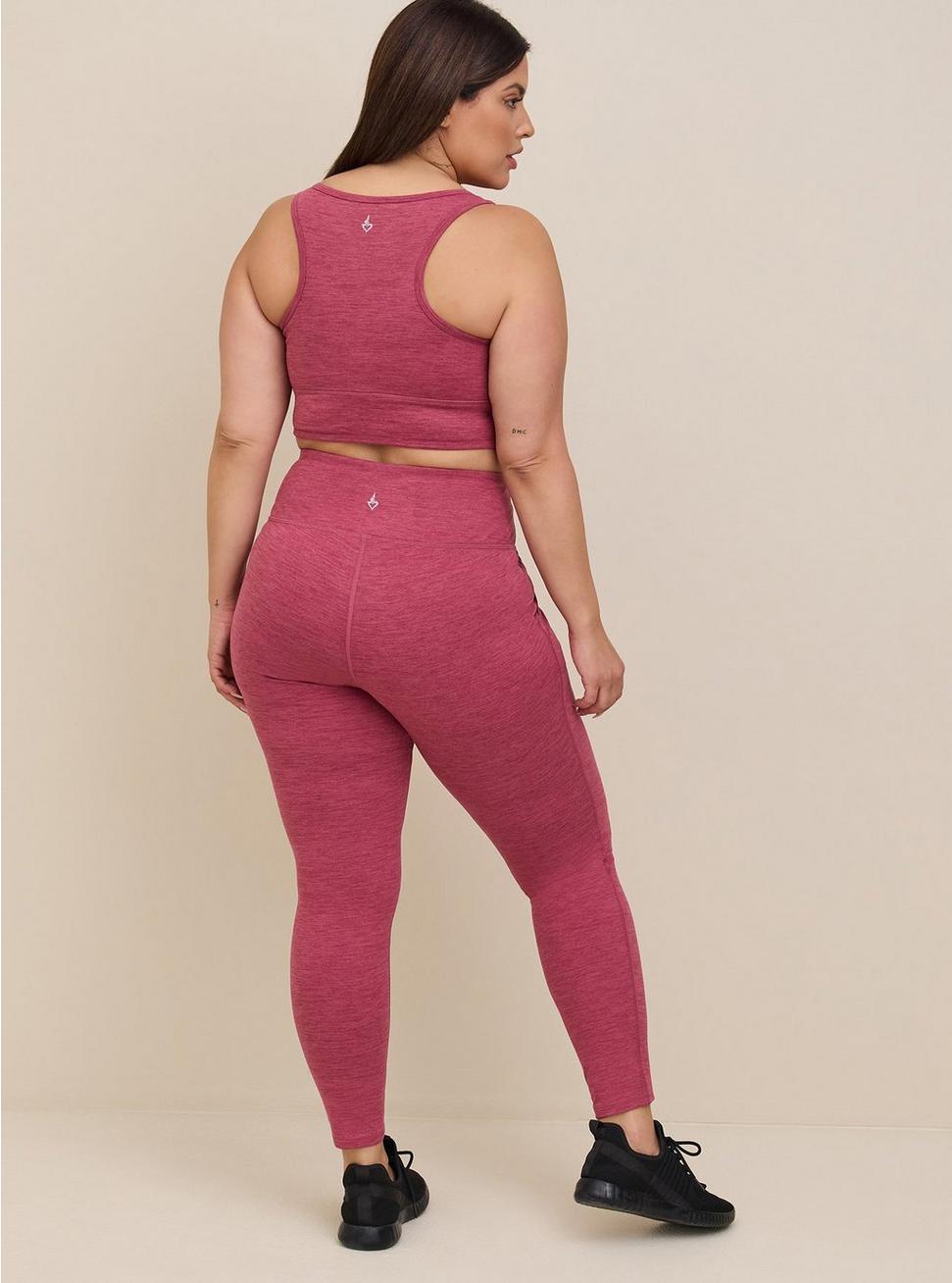 Plus Size Super Soft Performance Jersey Full Length Active Legging With Patch Pocket, DUSTY ROSE, alternate