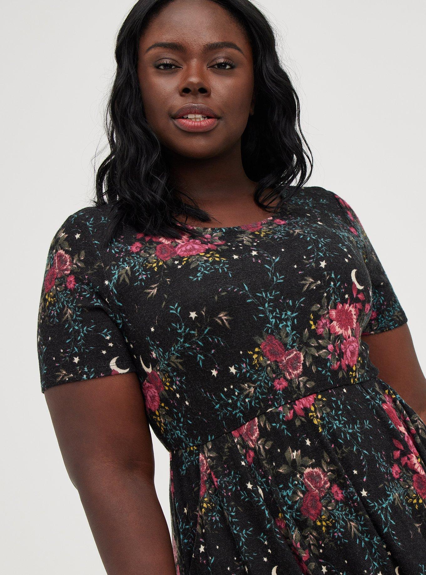 plus size midi skater dress ELLERISSA Curve Elegant Smock Midi Skater Dress For Women,Rust Red Short  Sleeve Satin Casual Summer Vacation Holiday,Plus Size Wedding Guest Outfits