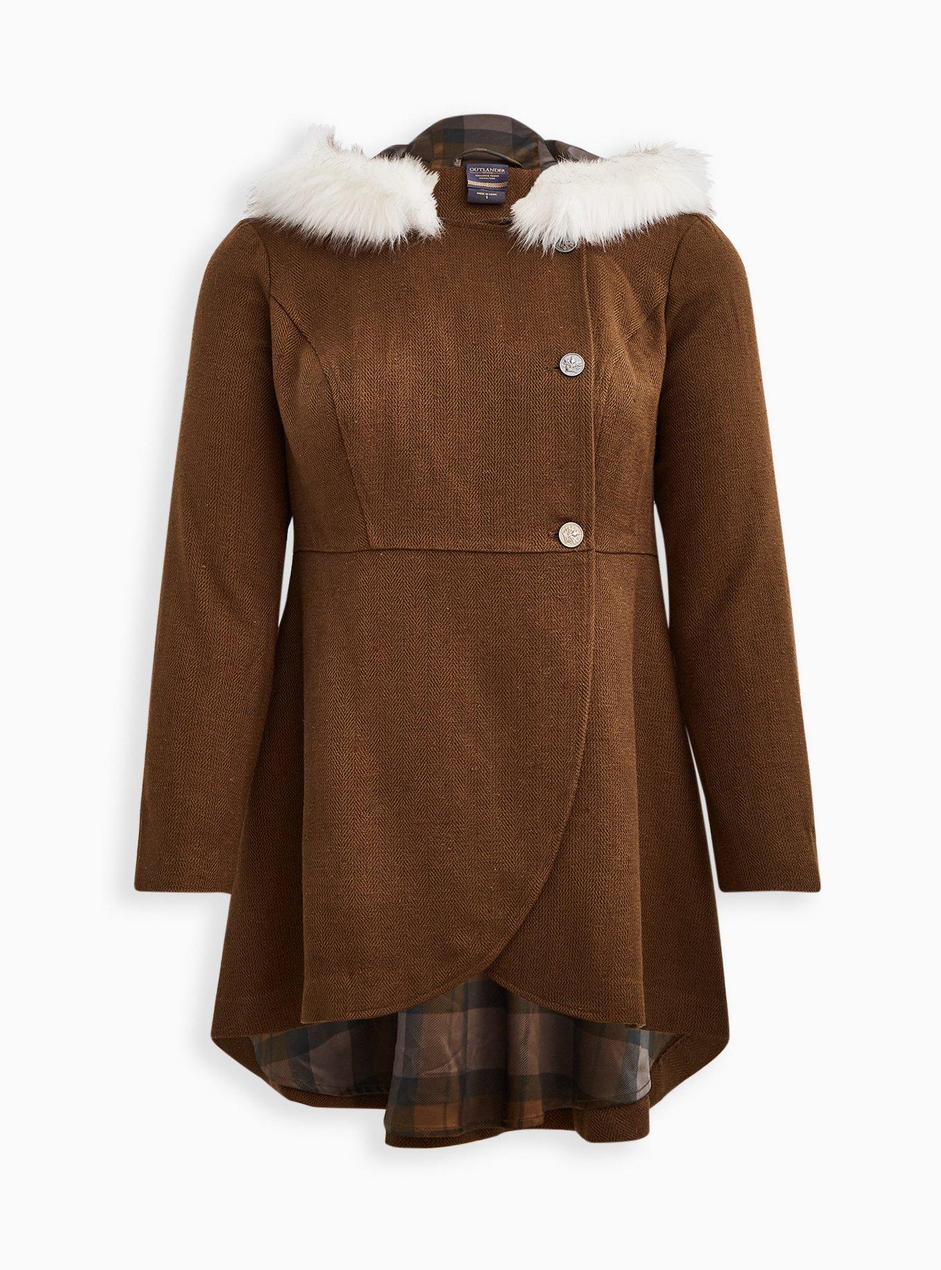 TORRID OUTLANDER FUR HOODED sold RIDING COAT