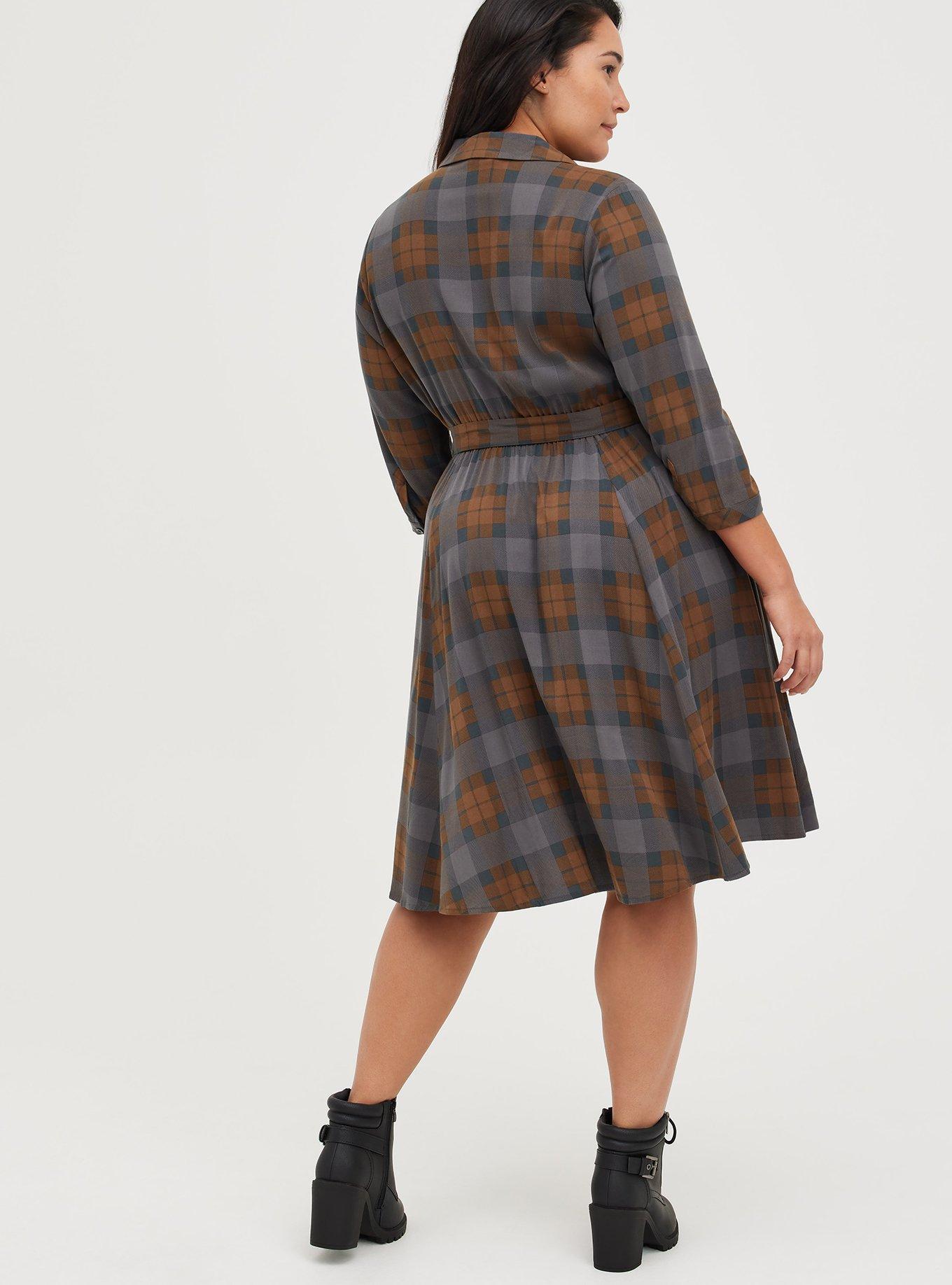 Plus Size Shirt Dress Outlander Tartan Torrid