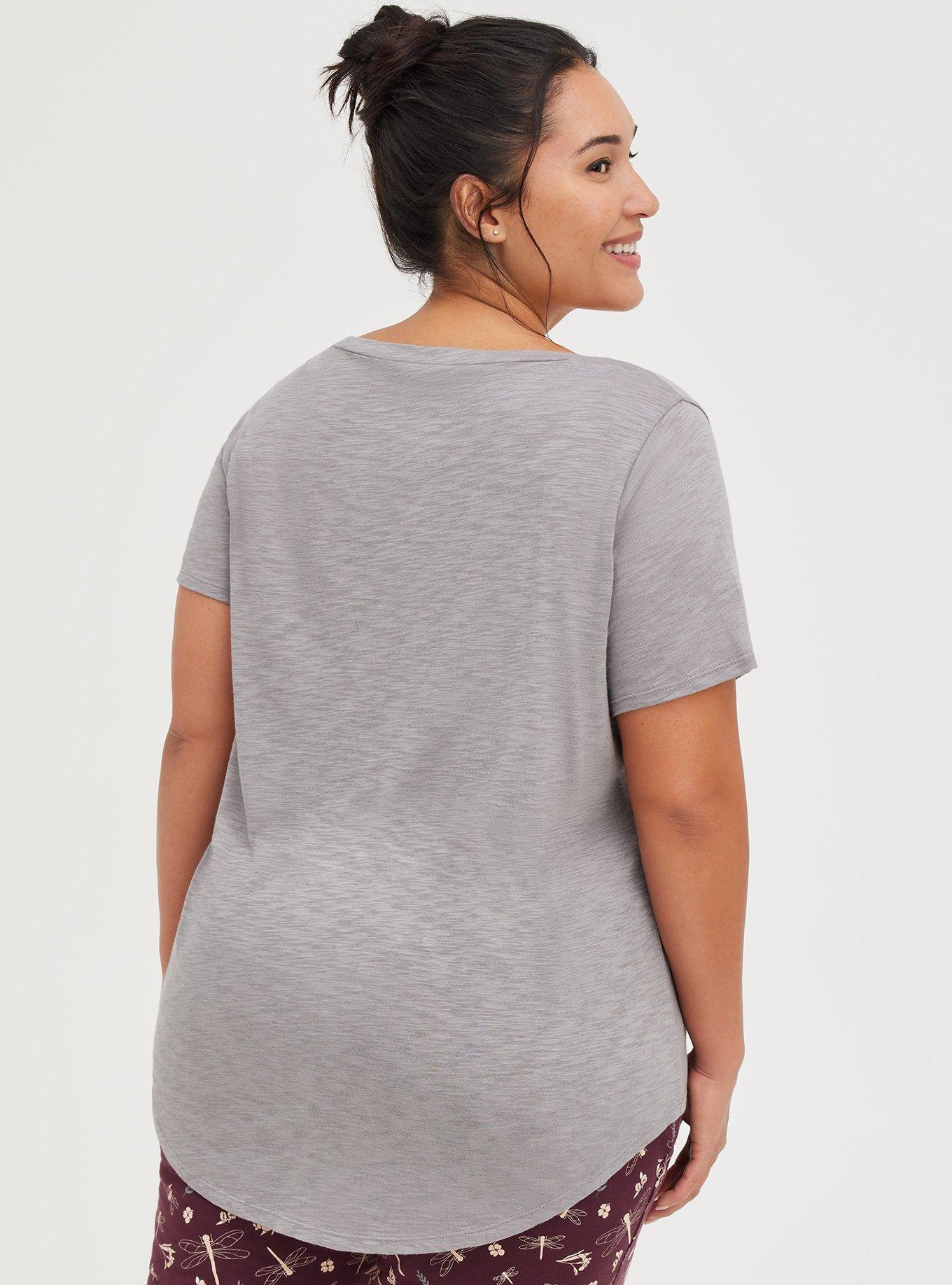 Plus Size V-Neck Sleep Top - Outlander Bone Blood, SILVER FILIGREE, alternate