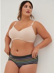 Plus Size Seamless Smooth Mid-Rise Cheeky Panty, PERFECT STRIPE, alternate