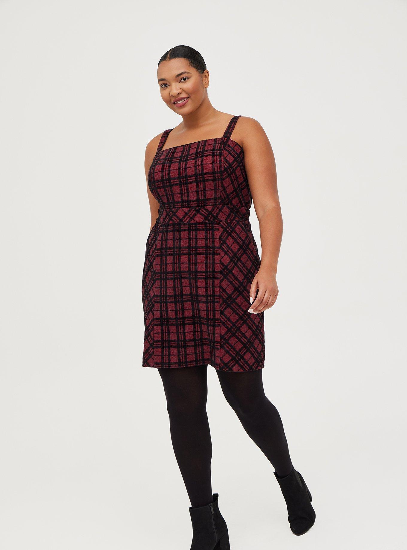 Torrid plus size clearance red tartan plaid skirt