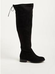 Plus Size Stretch Flat Over The Knee Boot (WW), BLACK, alternate