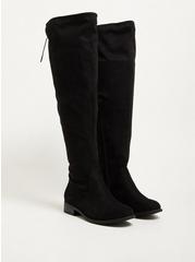 Plus Size Stretch Flat Over The Knee Boot (WW), BLACK, hi-res