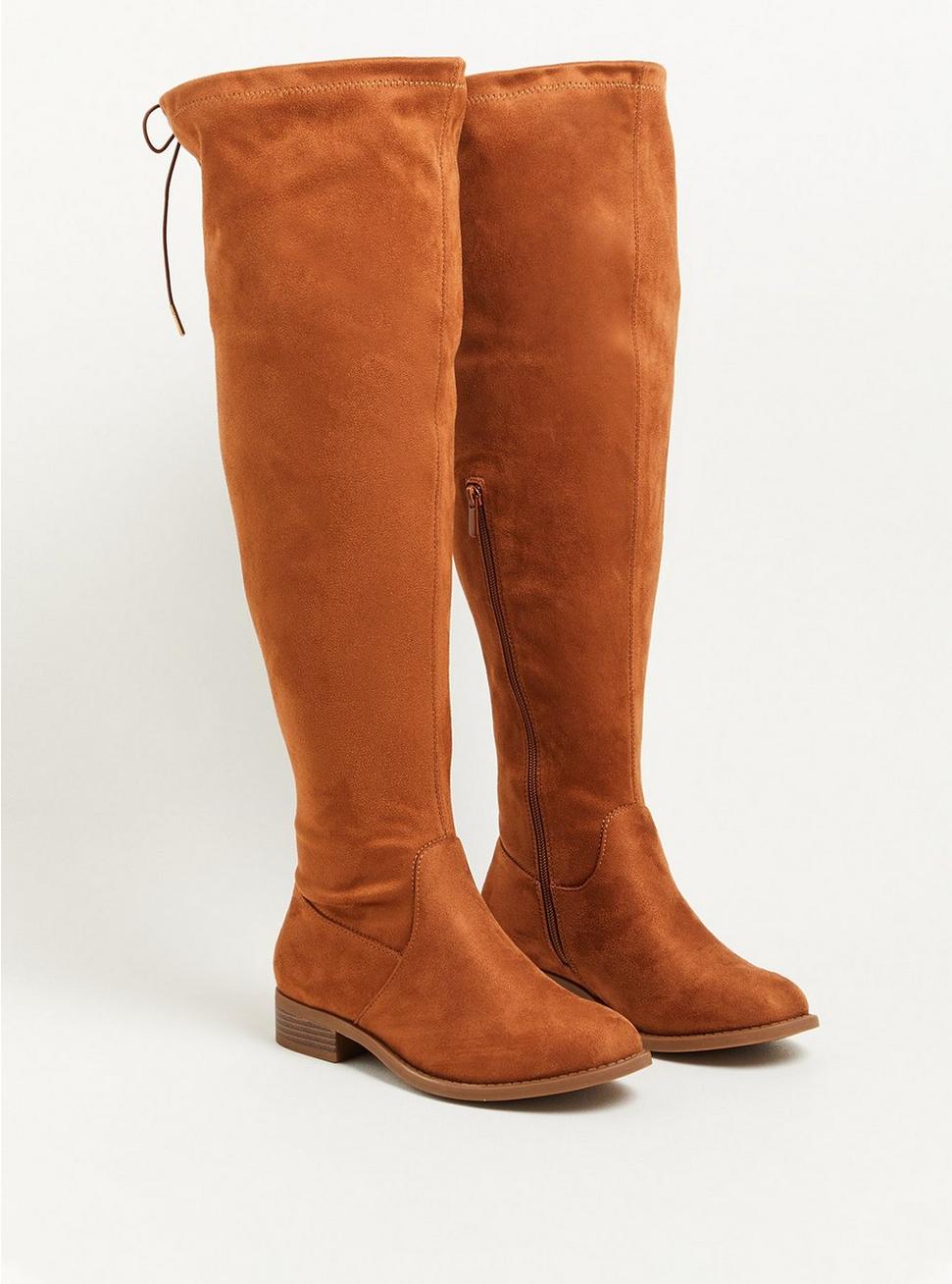Stretch Flat Over The Knee Boot (WW), CAMEL, hi-res