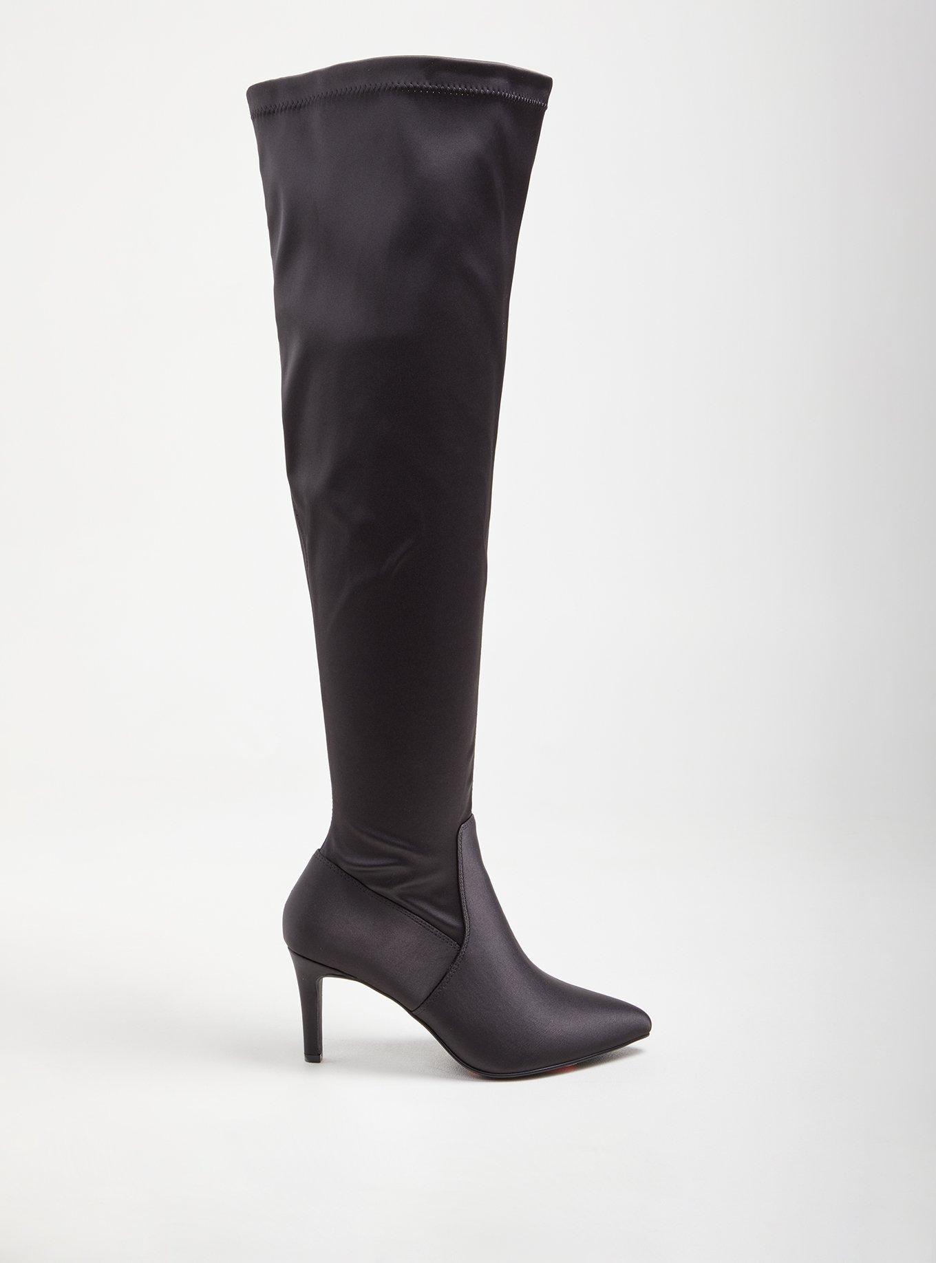 Over The Knee Heel Boot (WW), BLACK, alternate