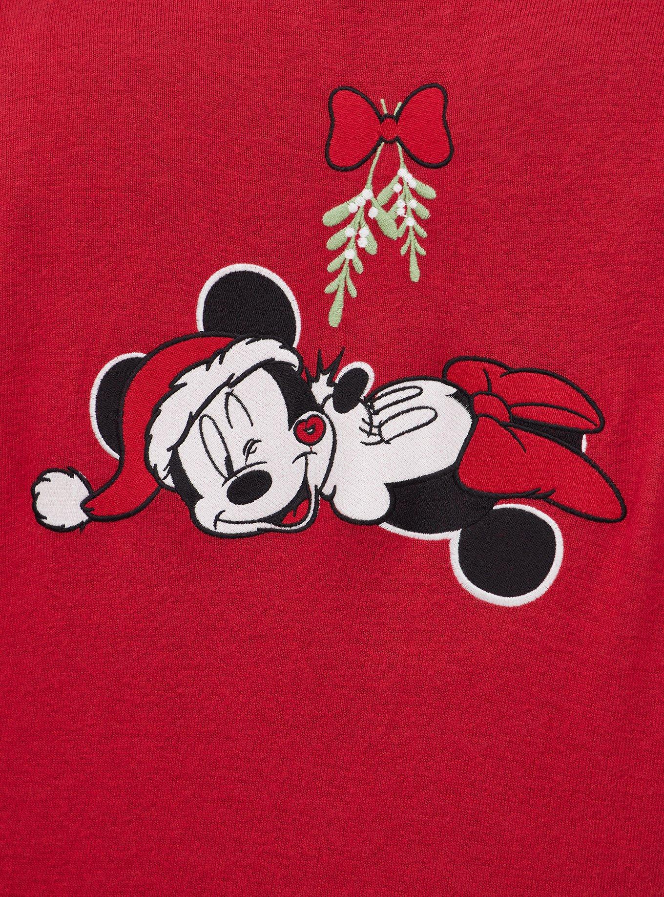 Plus Size Cardigan - Super Soft Plush Disney Mickey & Friends Mistletoe, JESTER RED, alternate