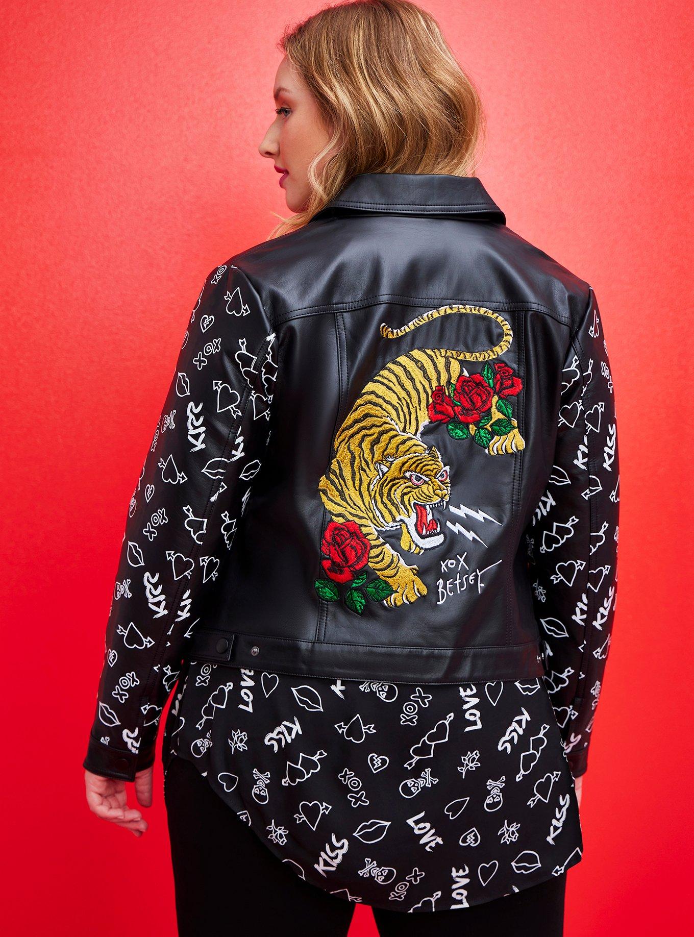 1960s Fox Embroidery Vietnam Souvenir Jacket - Black